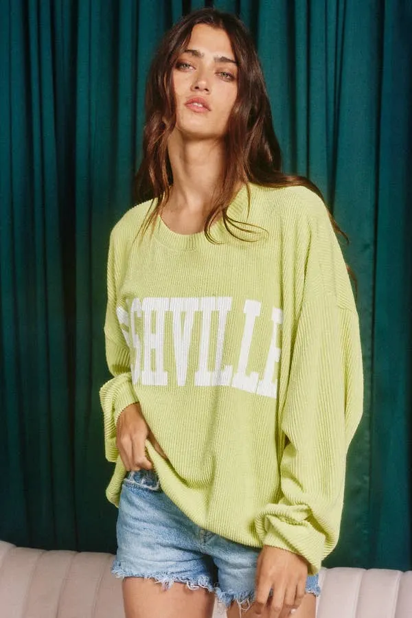 'NASHIVILLE' Oversize Graphic Sweatshirt