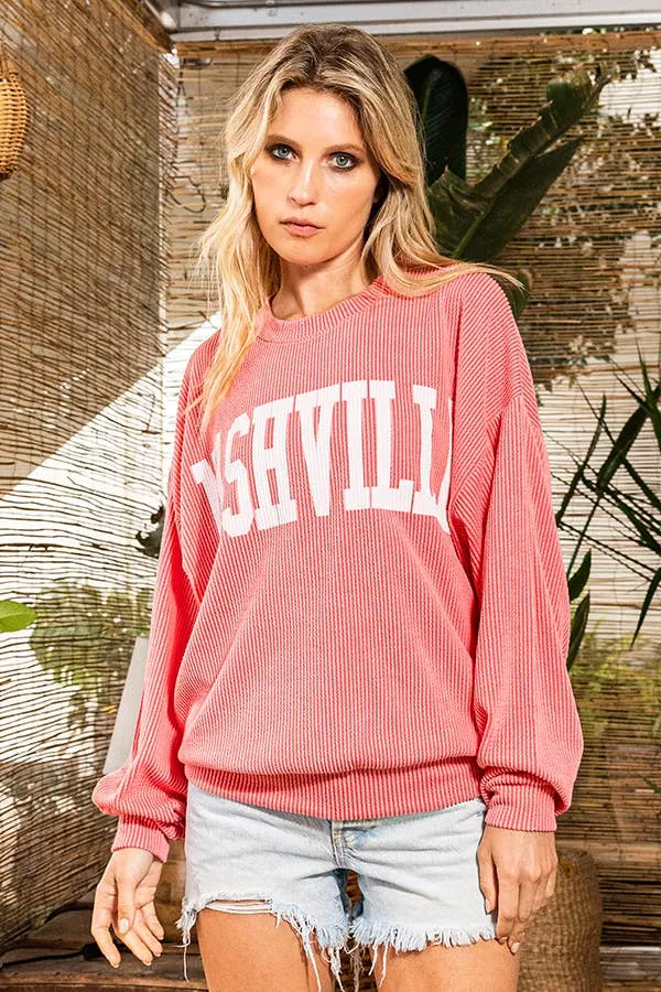 'NASHIVILLE' Oversize Graphic Sweatshirt