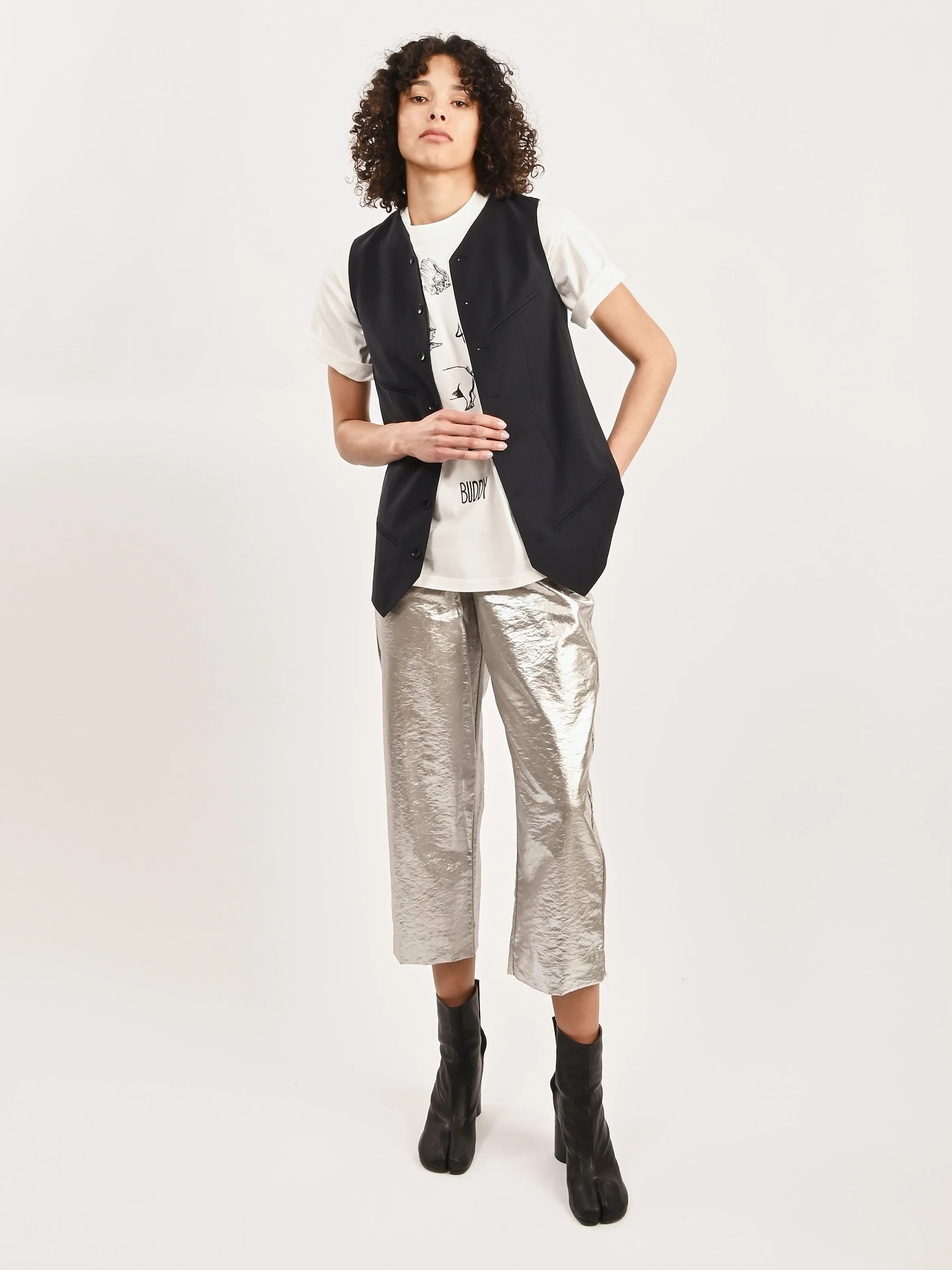 Navy Tropical Wool Easy Vest
