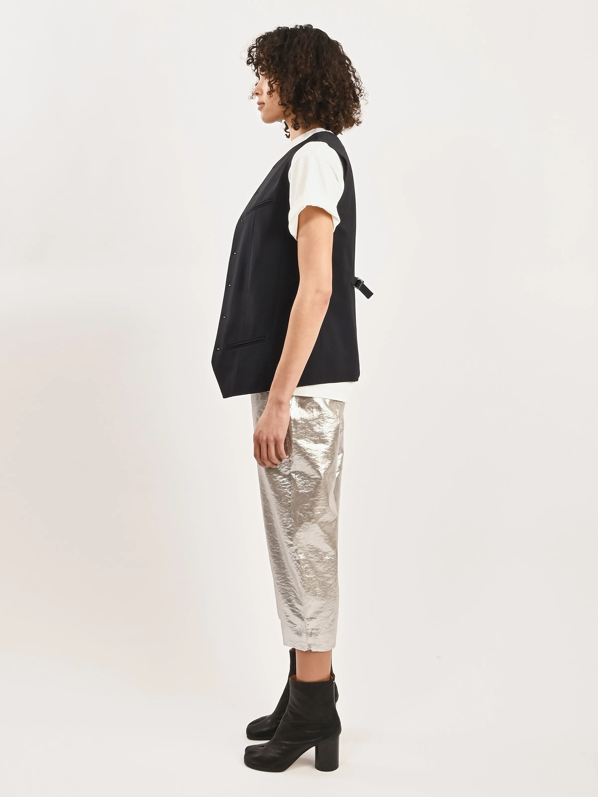 Navy Tropical Wool Easy Vest