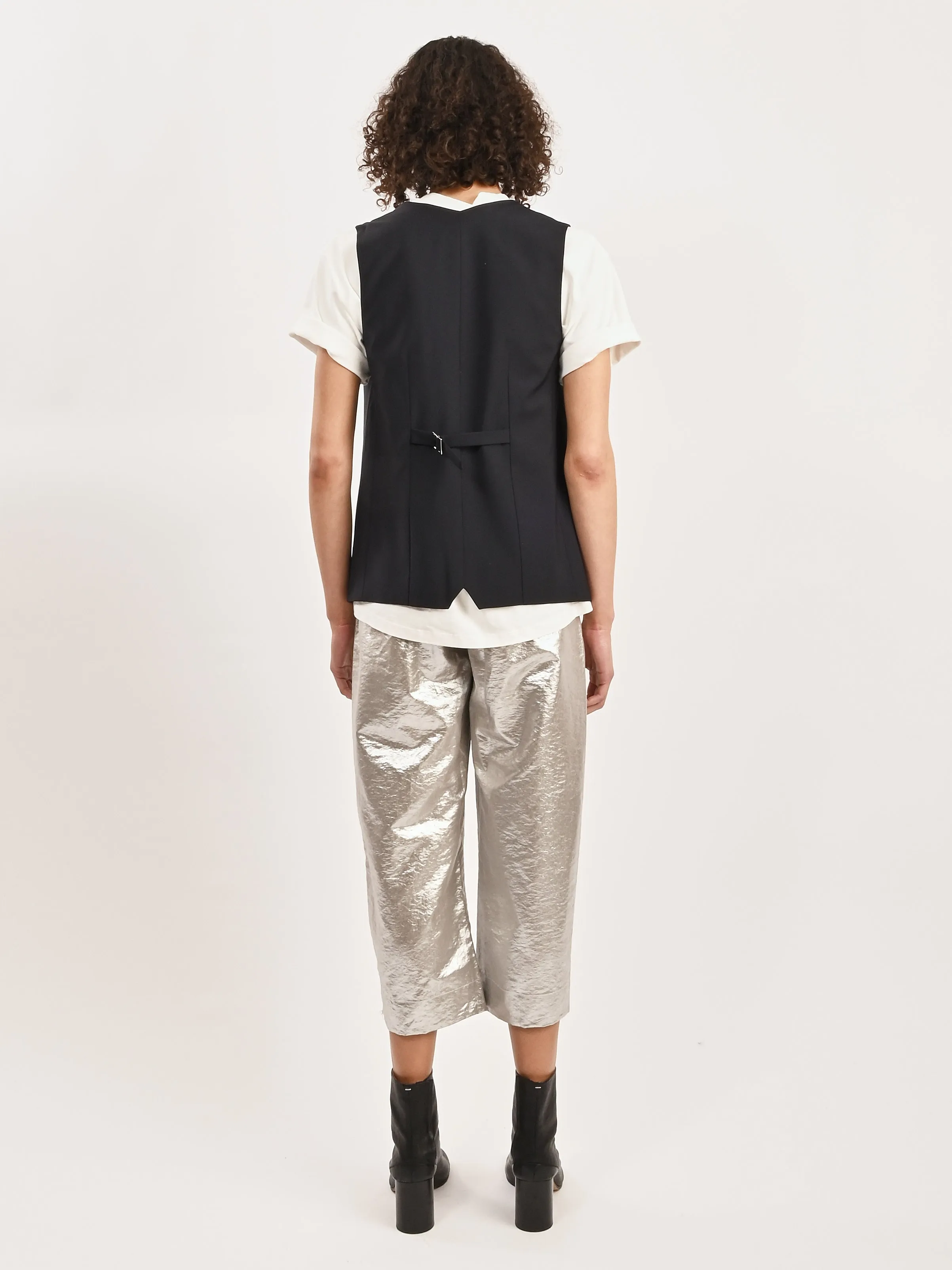 Navy Tropical Wool Easy Vest