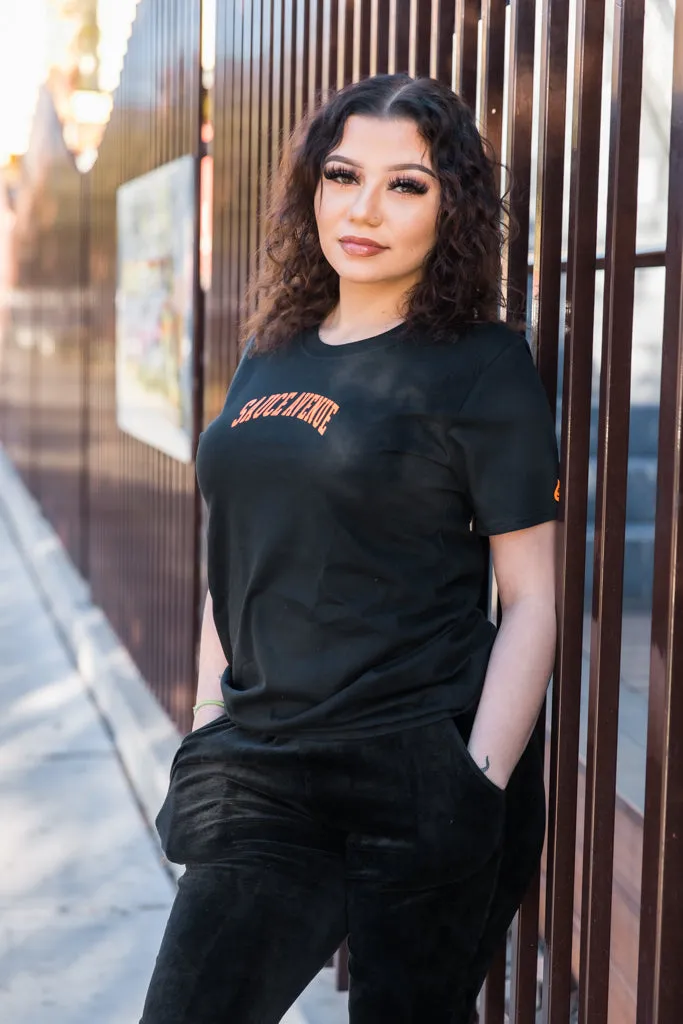 Neon Orange SA Curve | Black Tee