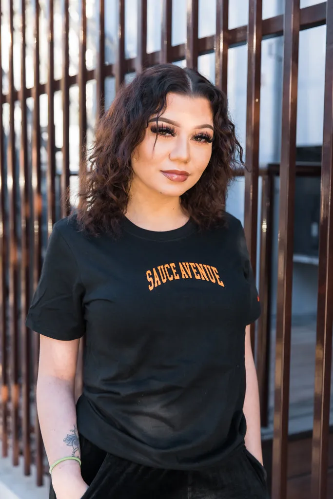 Neon Orange SA Curve | Black Tee