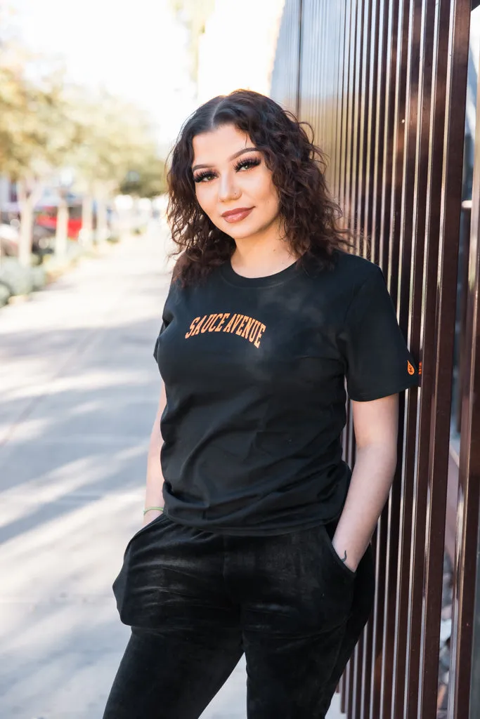Neon Orange SA Curve | Black Tee