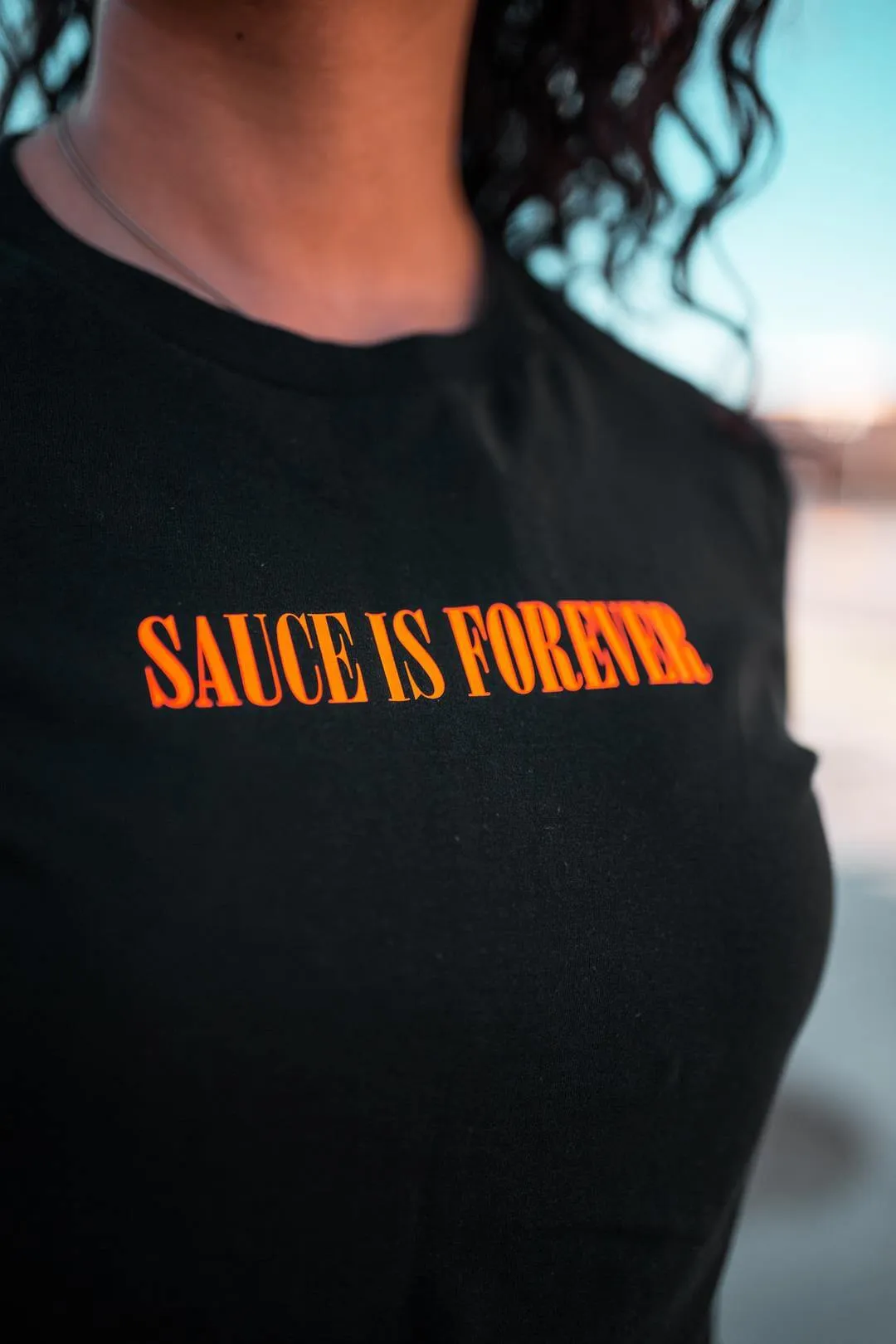 Neon Orange Sauce Is Forever (S) | Black Tee