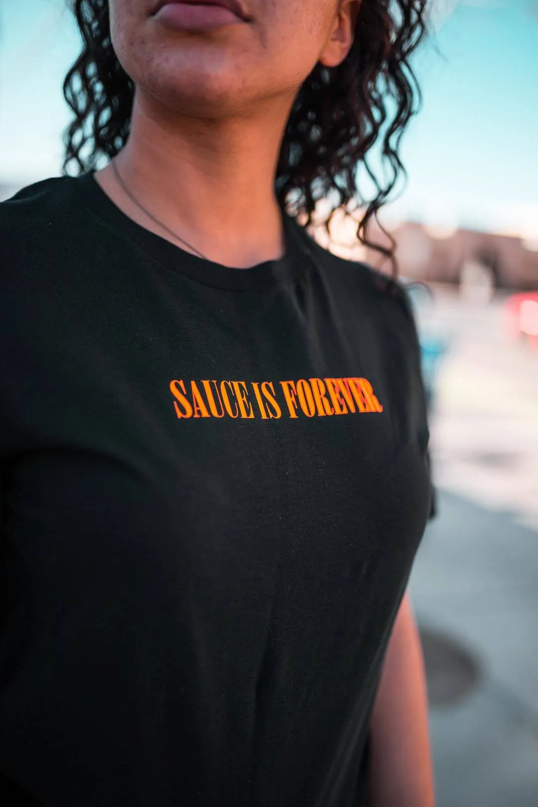 Neon Orange Sauce Is Forever (S) | Black Tee