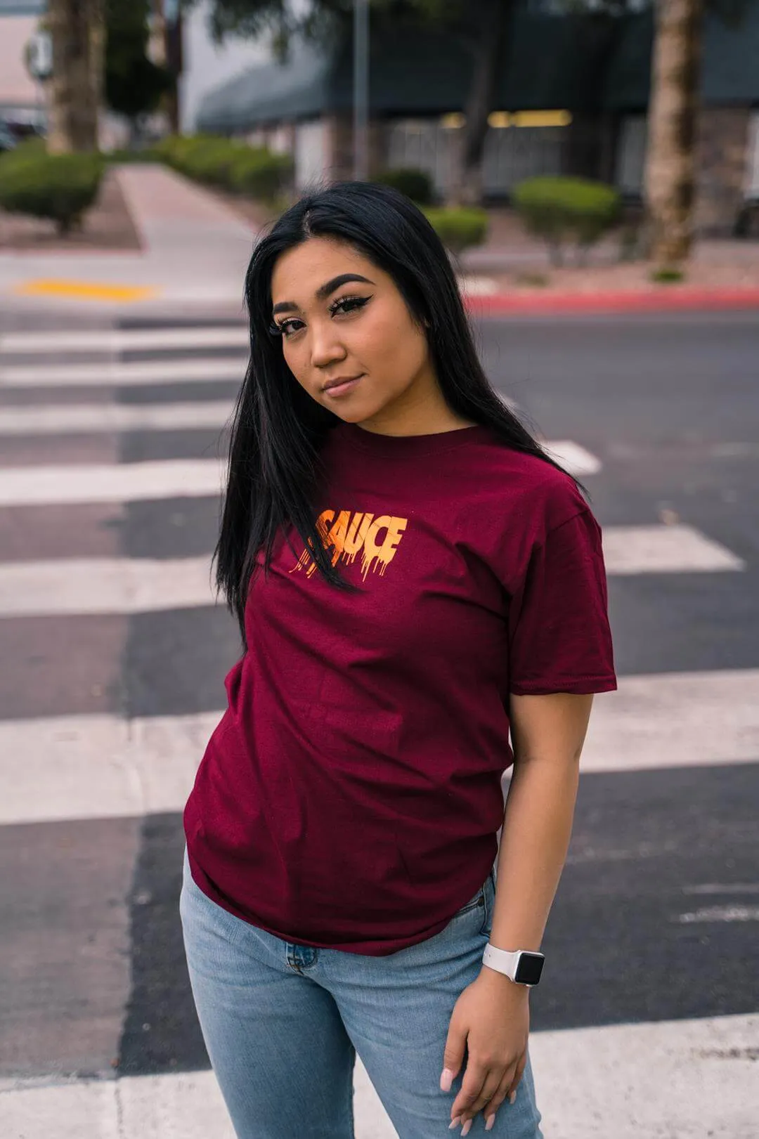 Neon Orange Sauce (S) | Maroon Tee