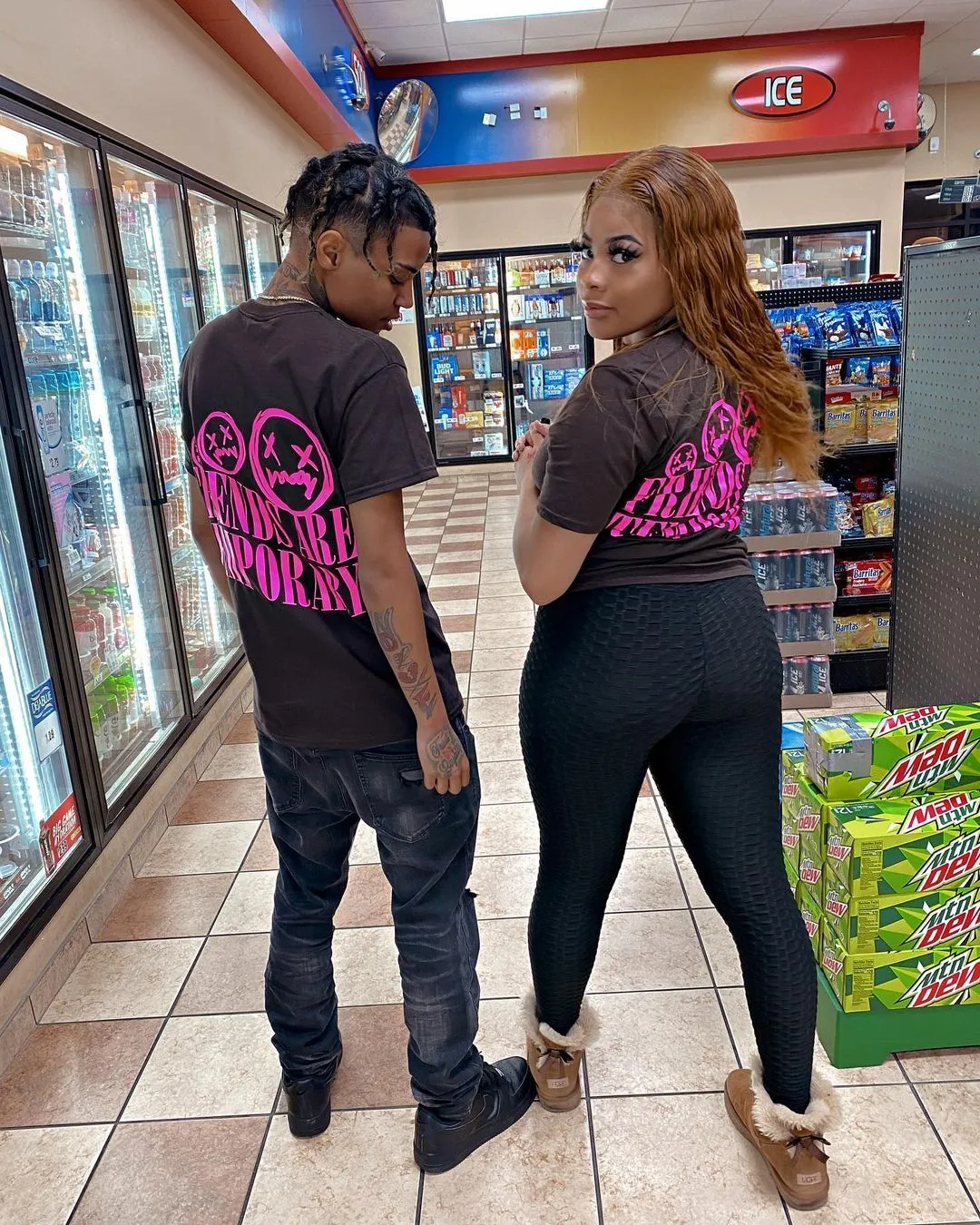 Neon Pink Friends Are Temporary (F&B) | Dark Chocolate Tee