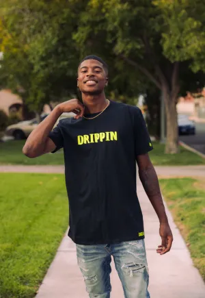 Neon Yellow Drippin (V2) | Black Tee