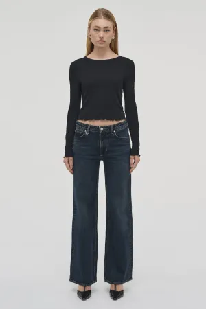 Neuw Denim Fine Rib Long Sleeve Tee - Black