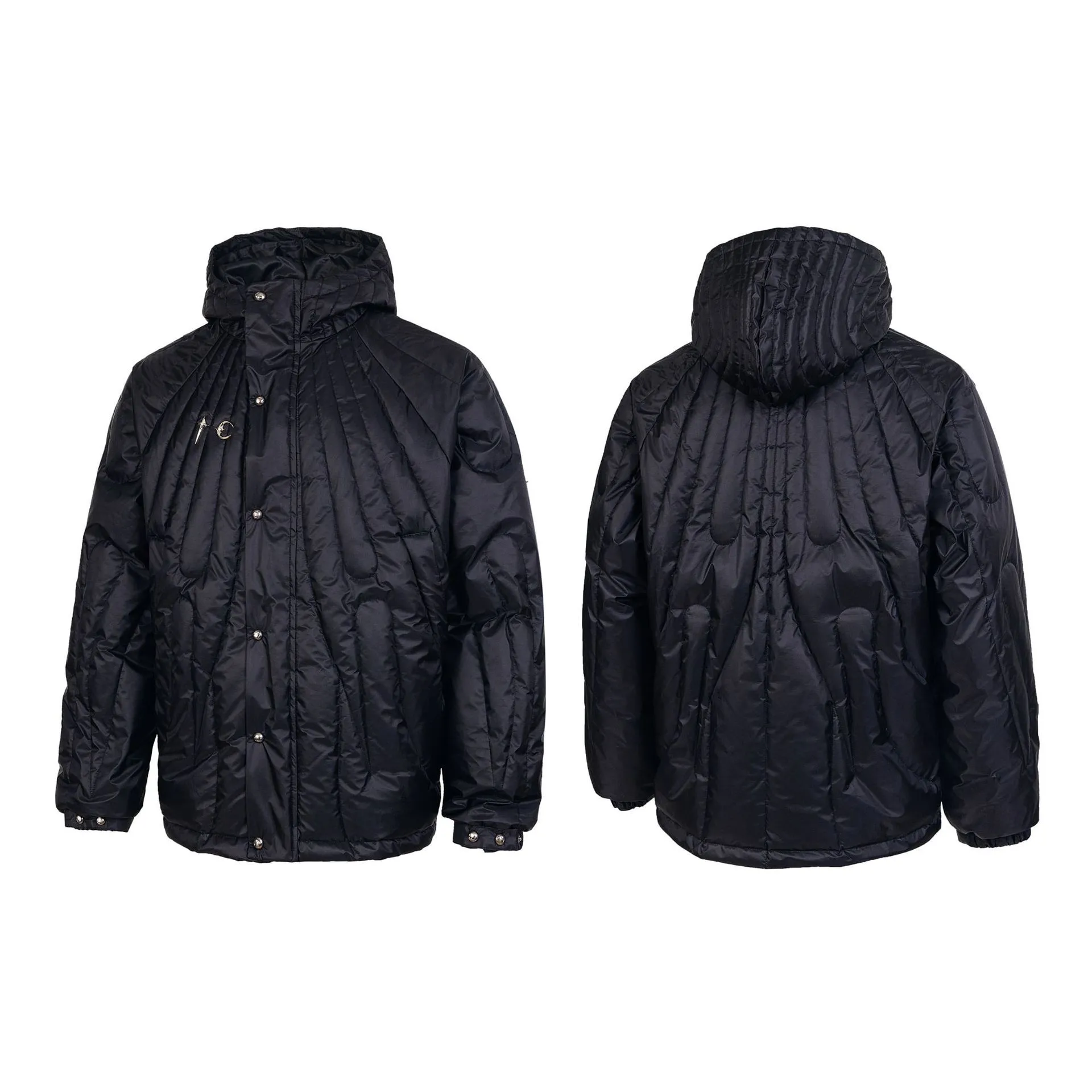 Niche Metal LOGO Hoodie Warm Dark Jacket INS Men's And Women's Coats