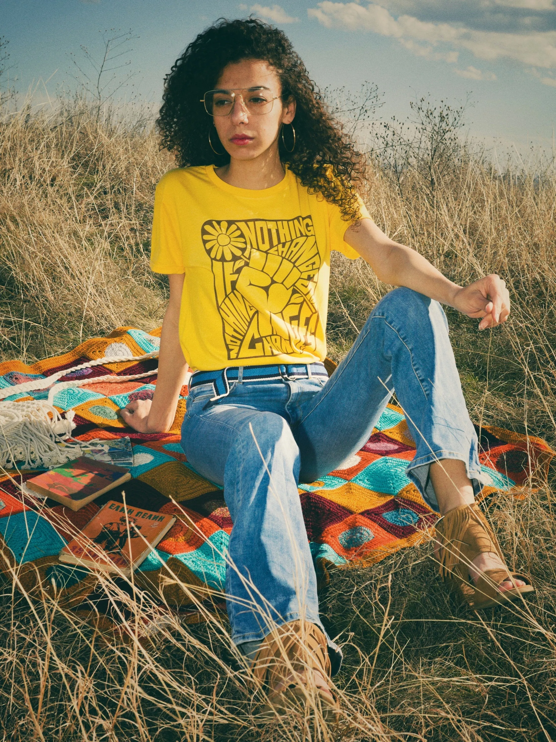 Nothing Changes If Nothing Changes Tee - Gold
