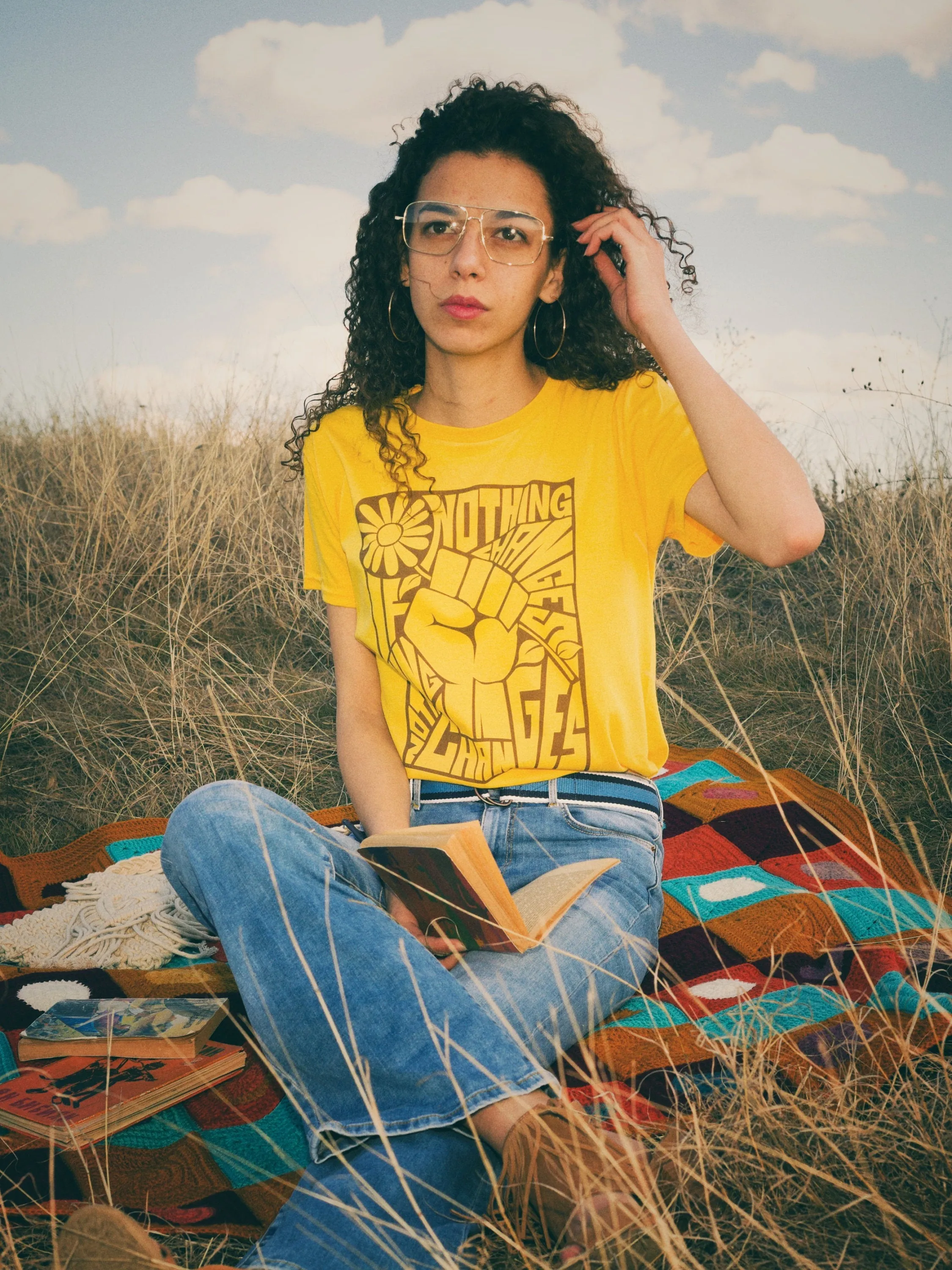 Nothing Changes If Nothing Changes Tee - Gold