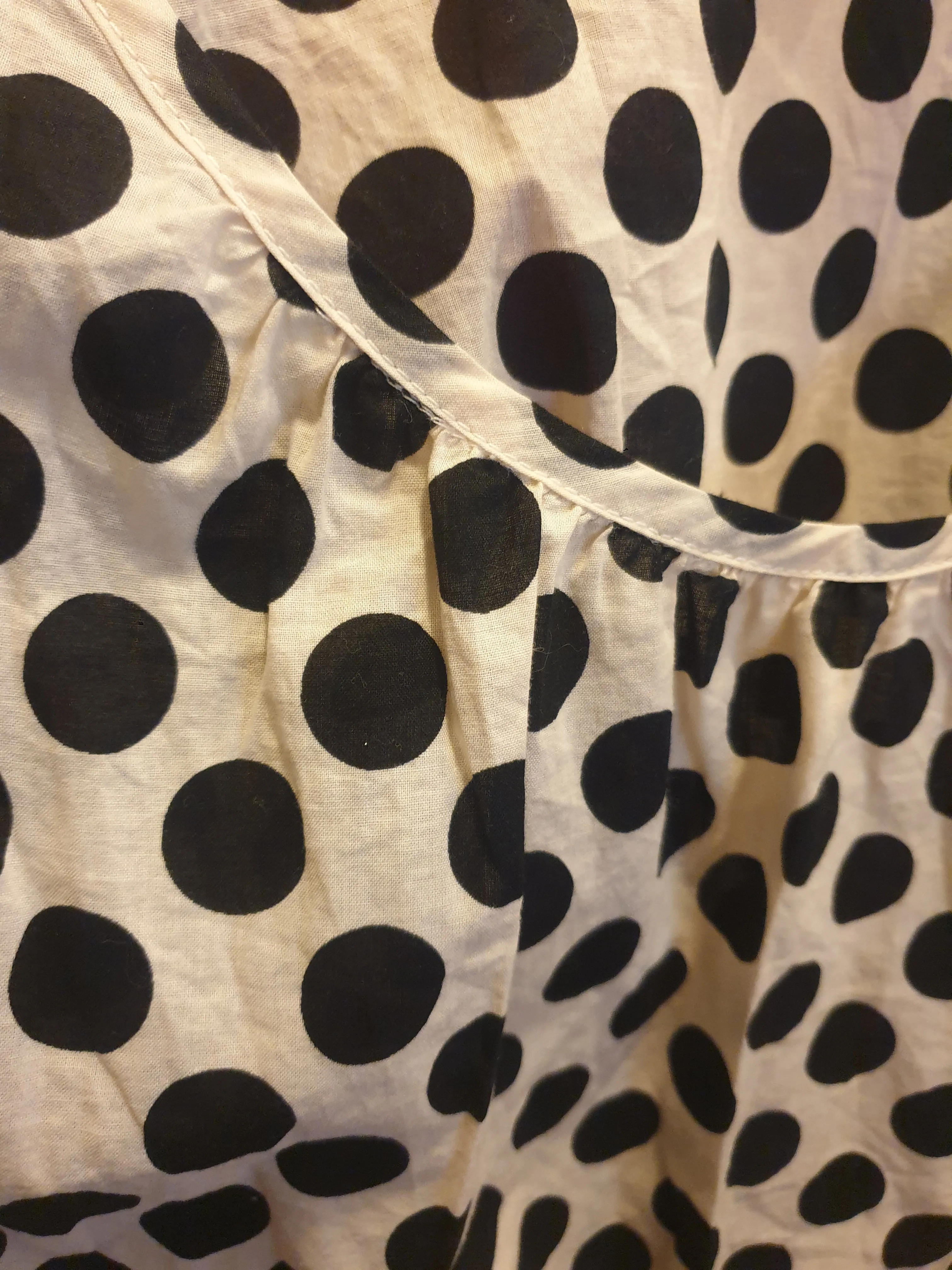 Obus polka dot cotton cap sleeve top size 4, fits 14