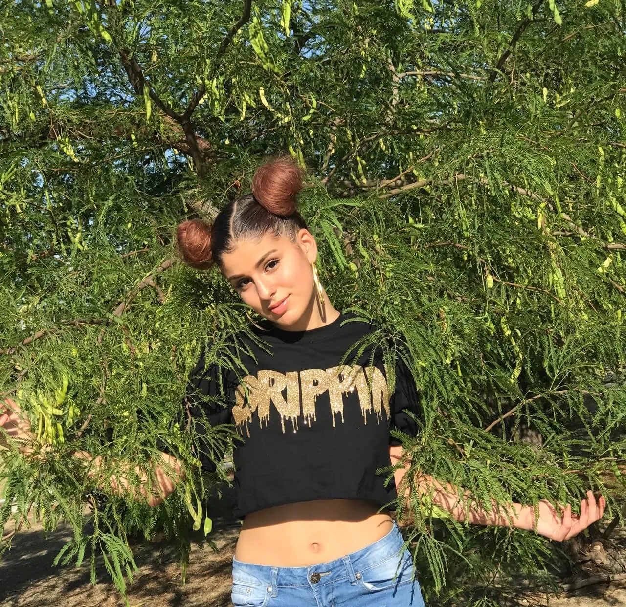 OG Gold Glitter Drippin | Black Tee