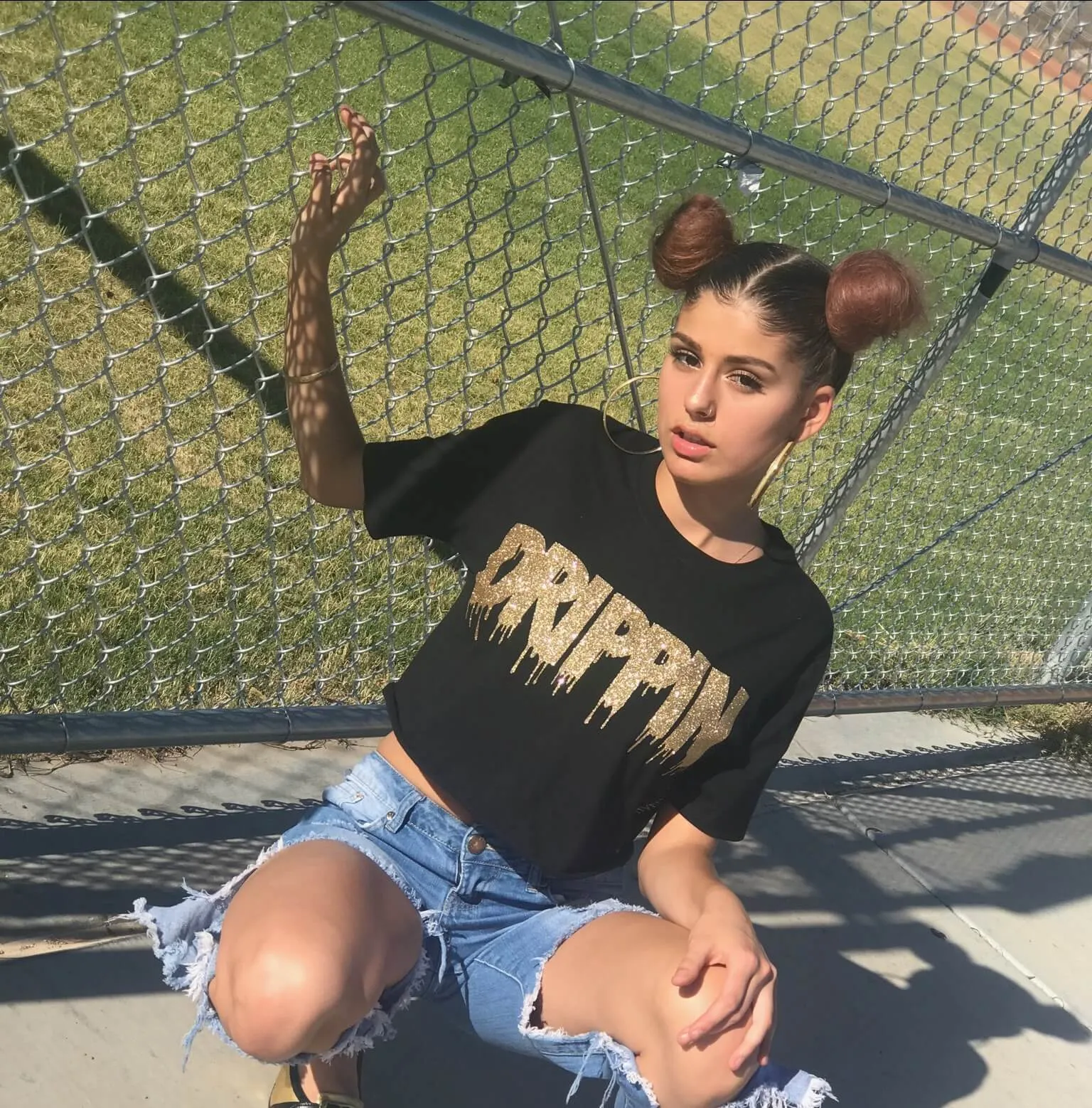 OG Gold Glitter Drippin | Black Tee