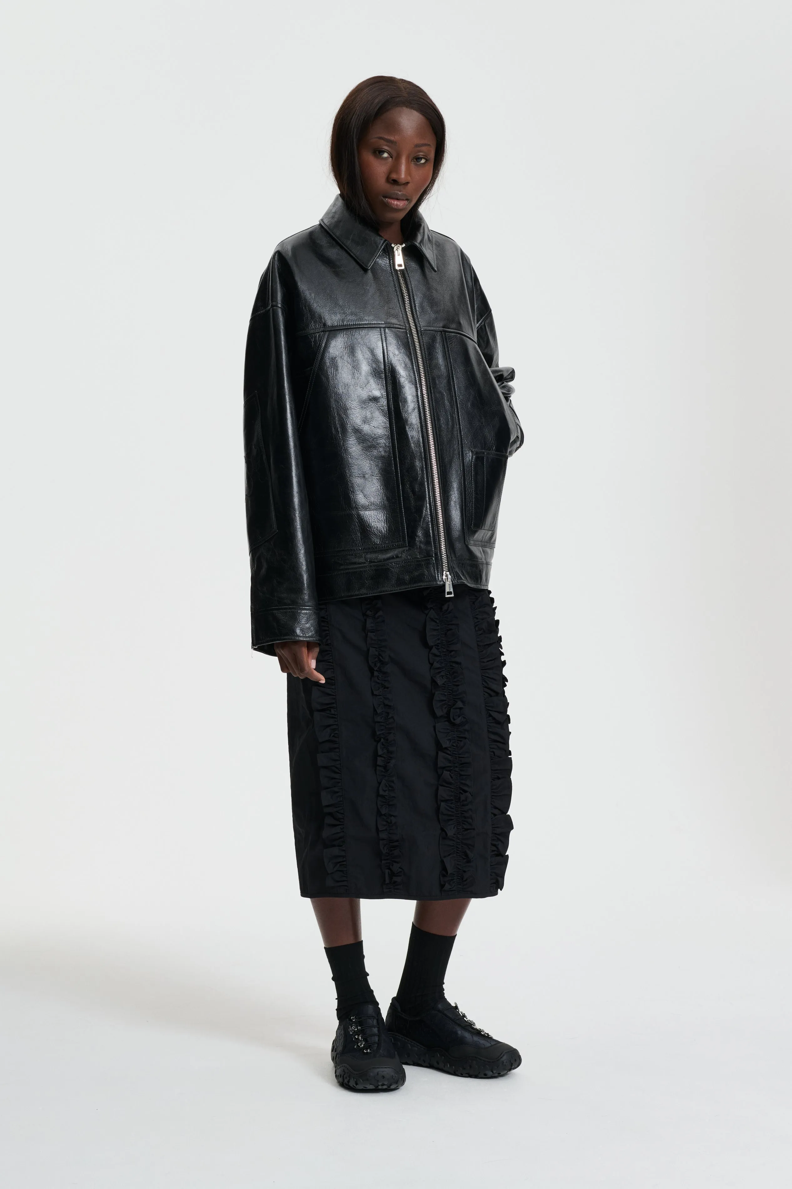 OLPA | JACKET LEATHER BLACK
