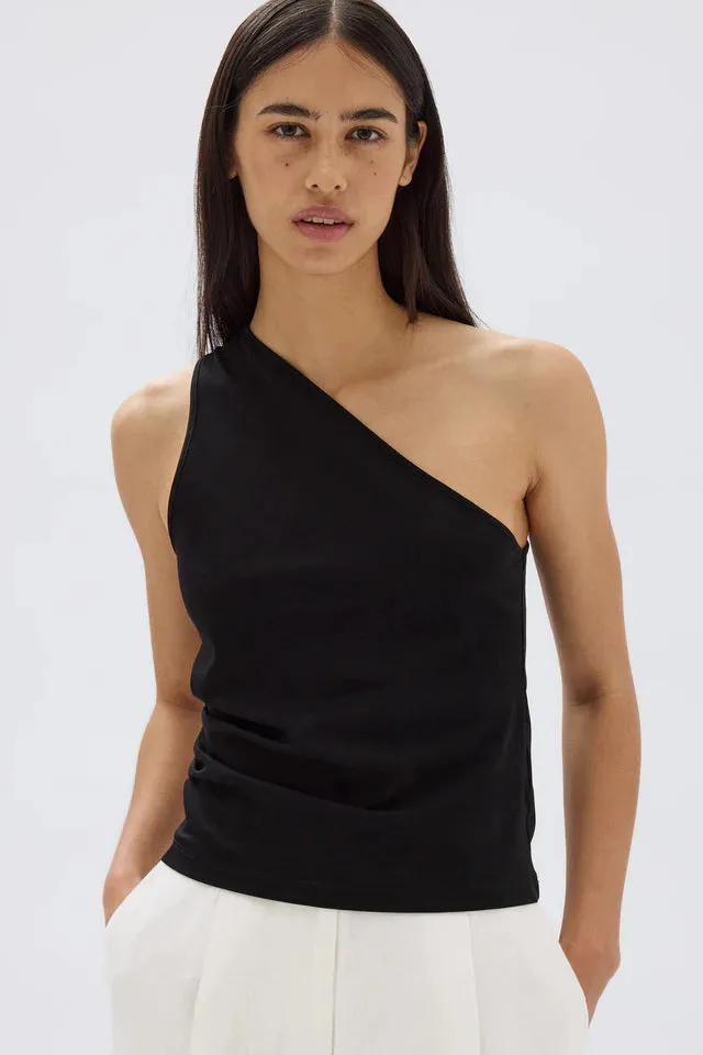 Orchid One Shoulder Top Black