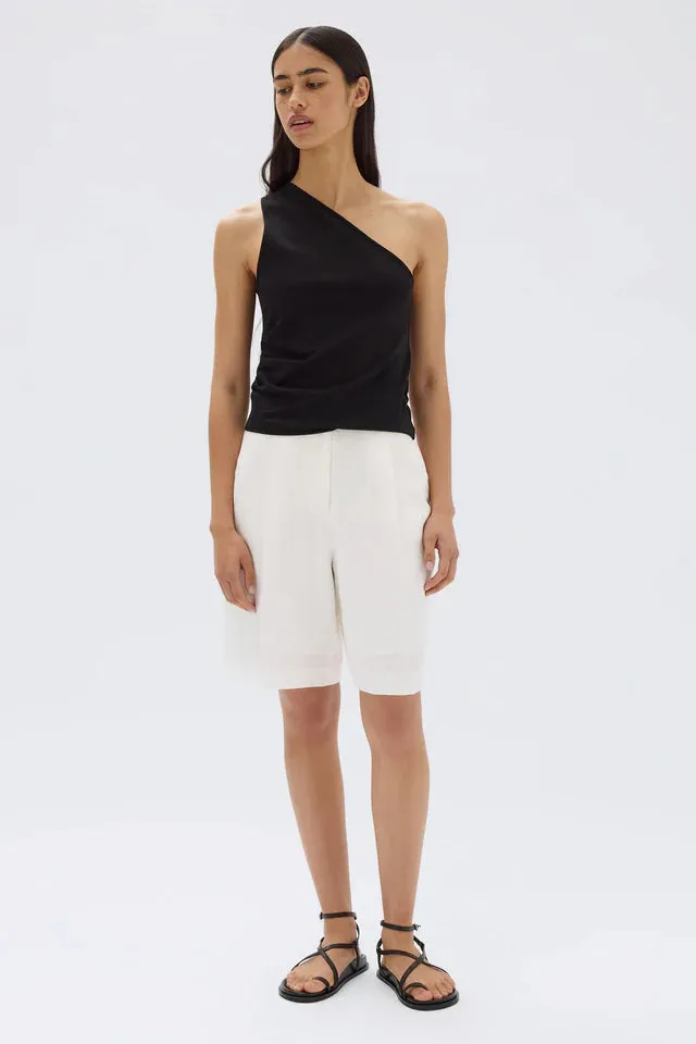 Orchid One Shoulder Top Black