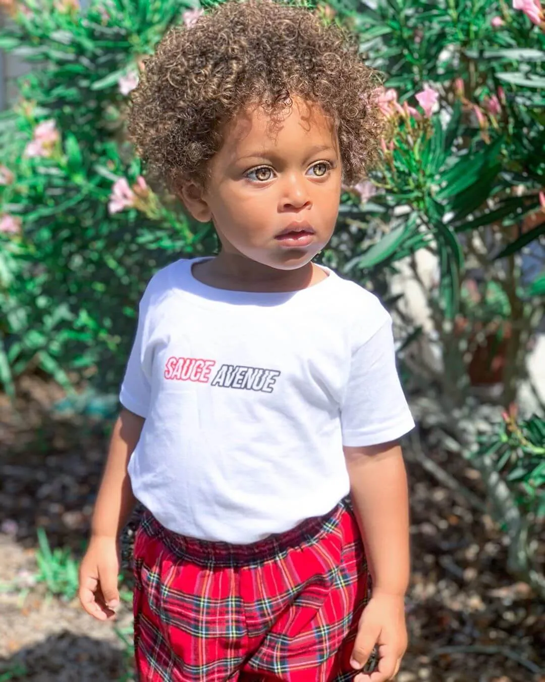 Outline Red/Black SA | White Kids Tee