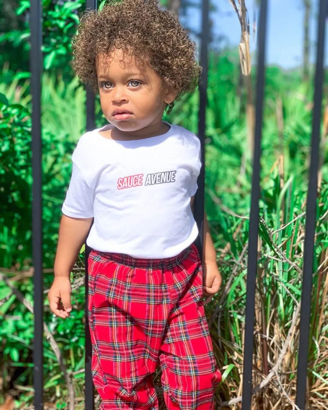 Outline Red/Black SA | White Kids Tee