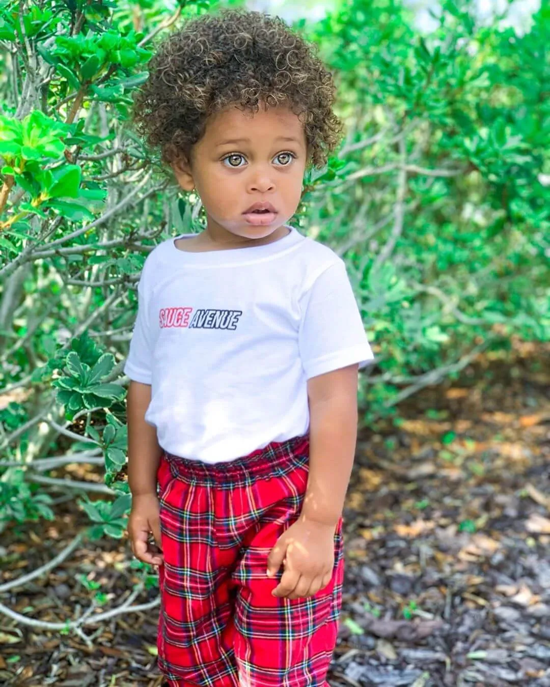 Outline Red/Black SA | White Kids Tee