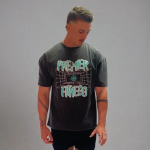 Oversized acid wash geometric t-shirt