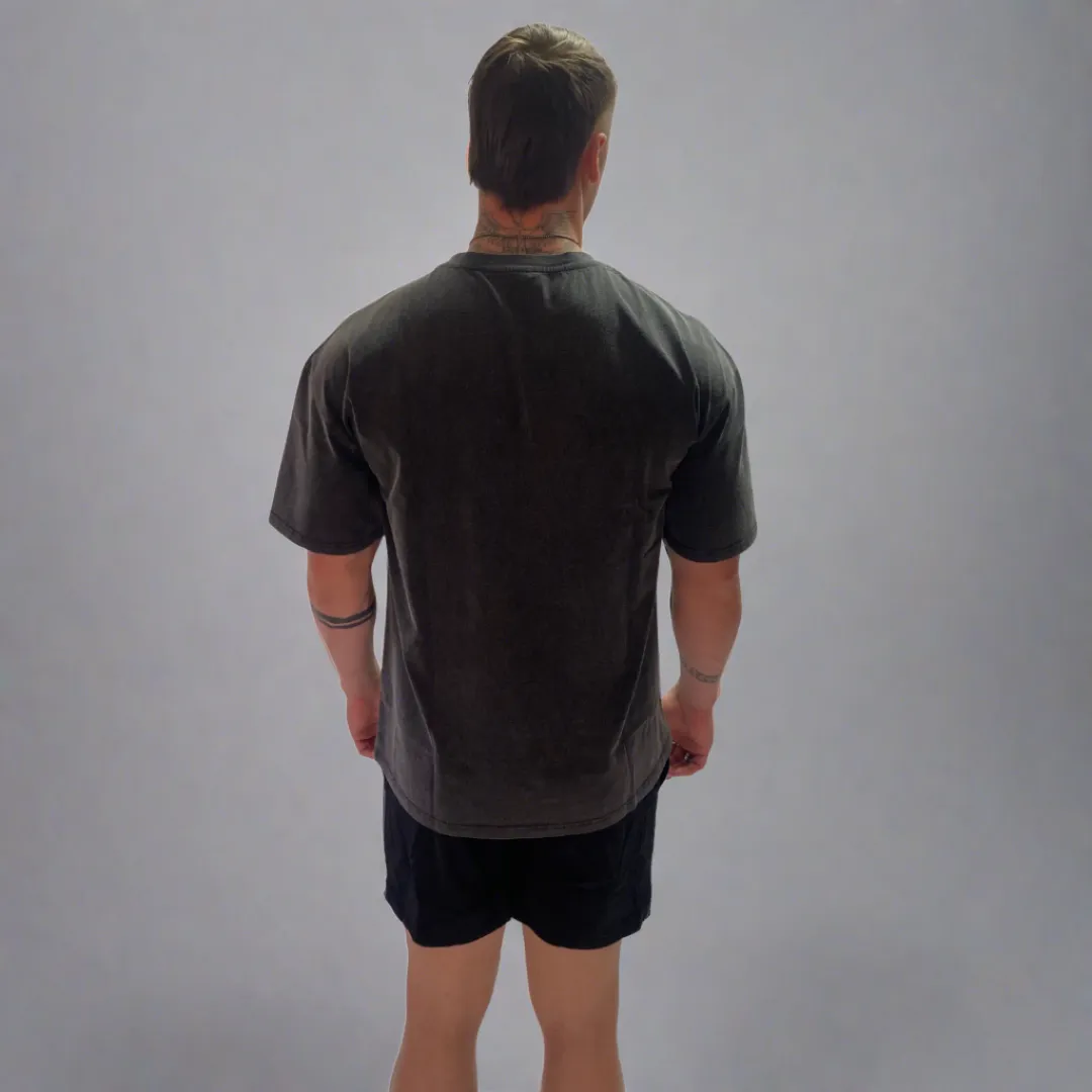 Oversized acid wash geometric t-shirt