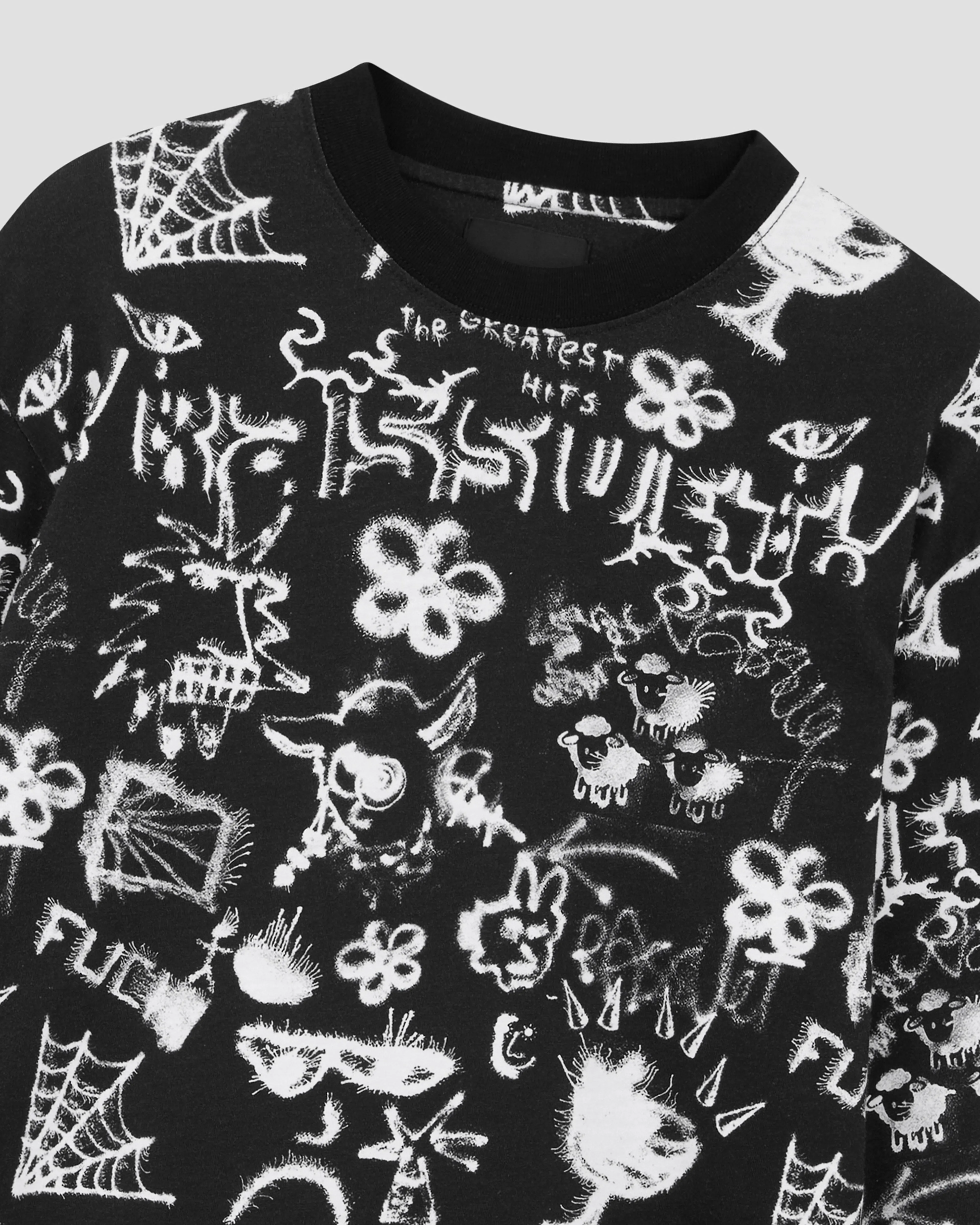 PACC16T007~PERCEPTION LS TEE - BLACK / MULTI