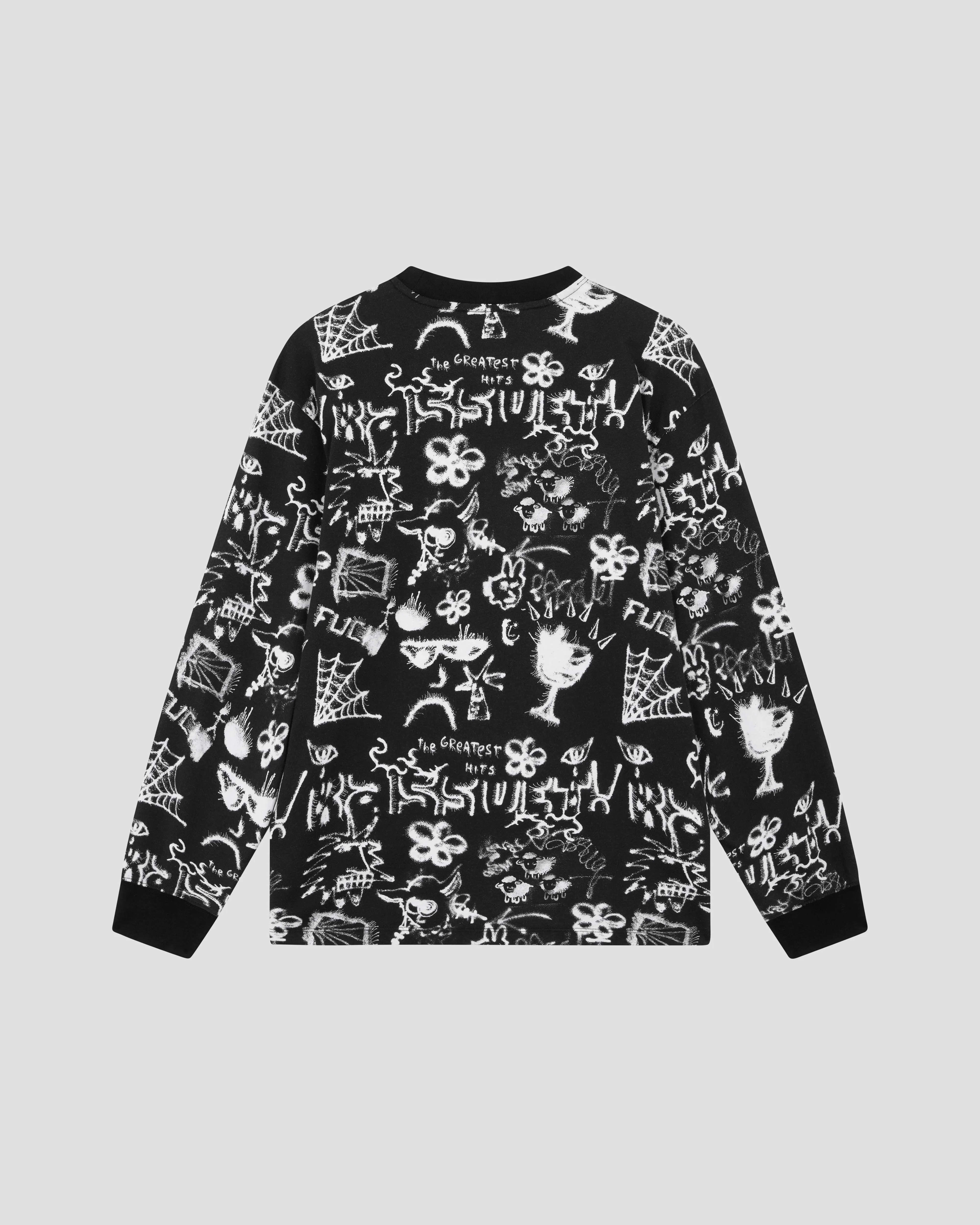 PACC16T007~PERCEPTION LS TEE - BLACK / MULTI