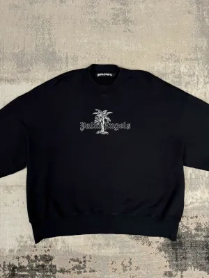 Palm Angels Embroidered Palm Sweatshirt - Black