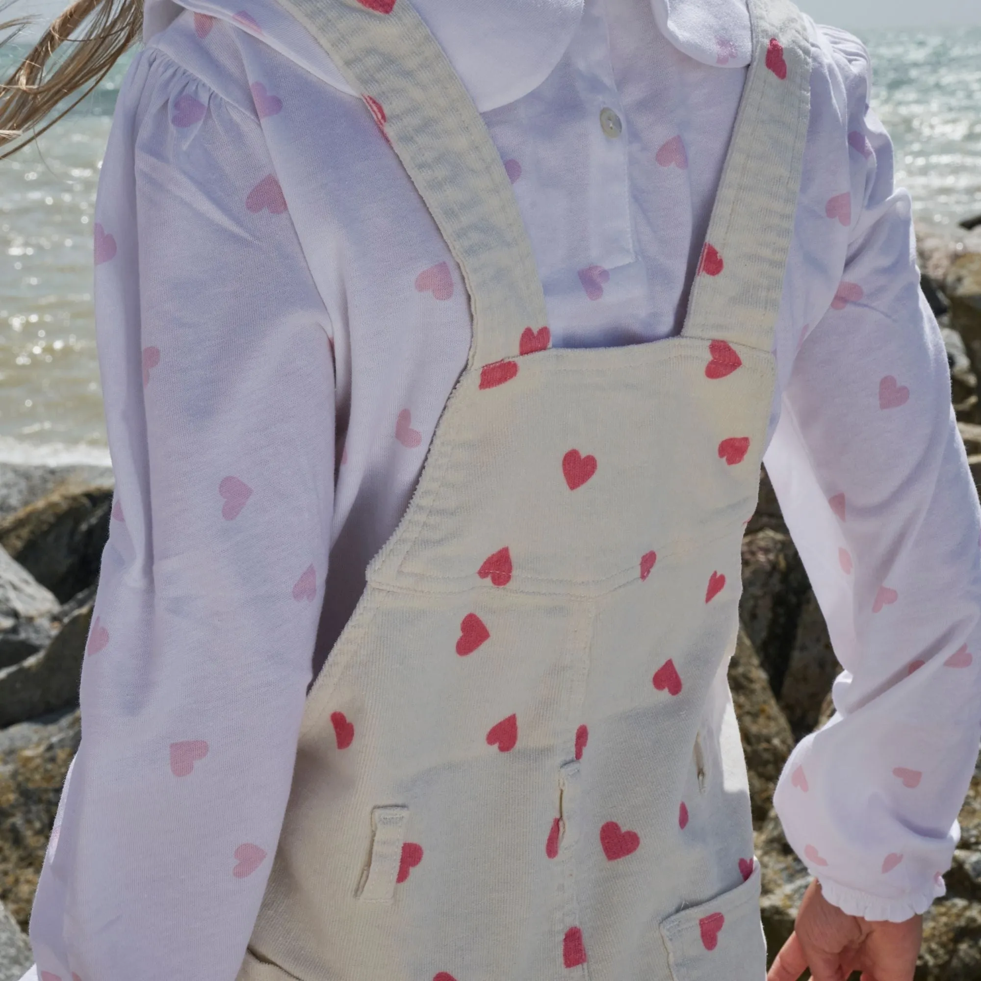 Peter Pan Collar - Pink Hearts
