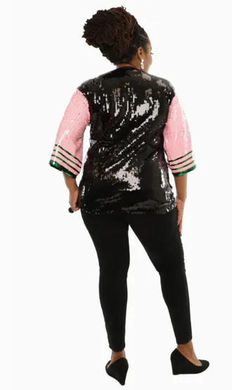 Pink, Green & Black Say Amen Sequin Top