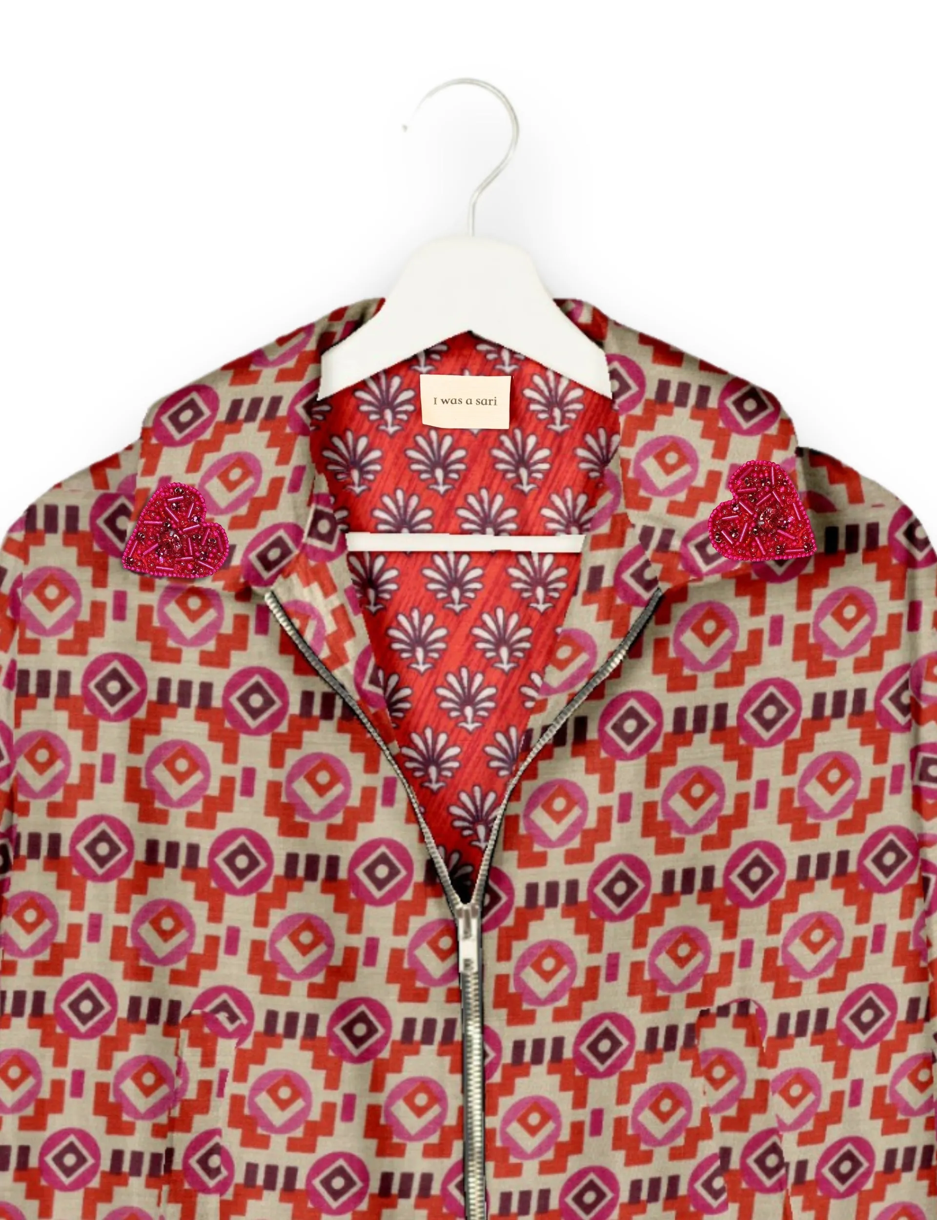 PINK HEART BOMBER JACKET