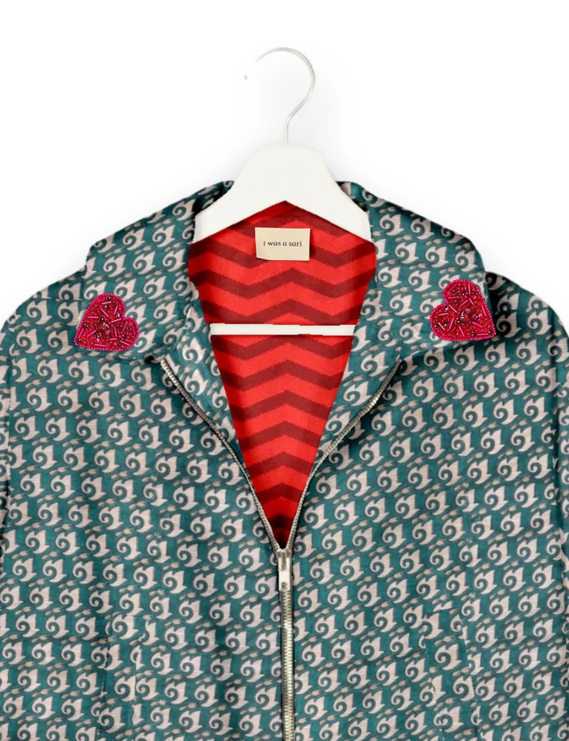 PINK HEART BOMBER JACKET