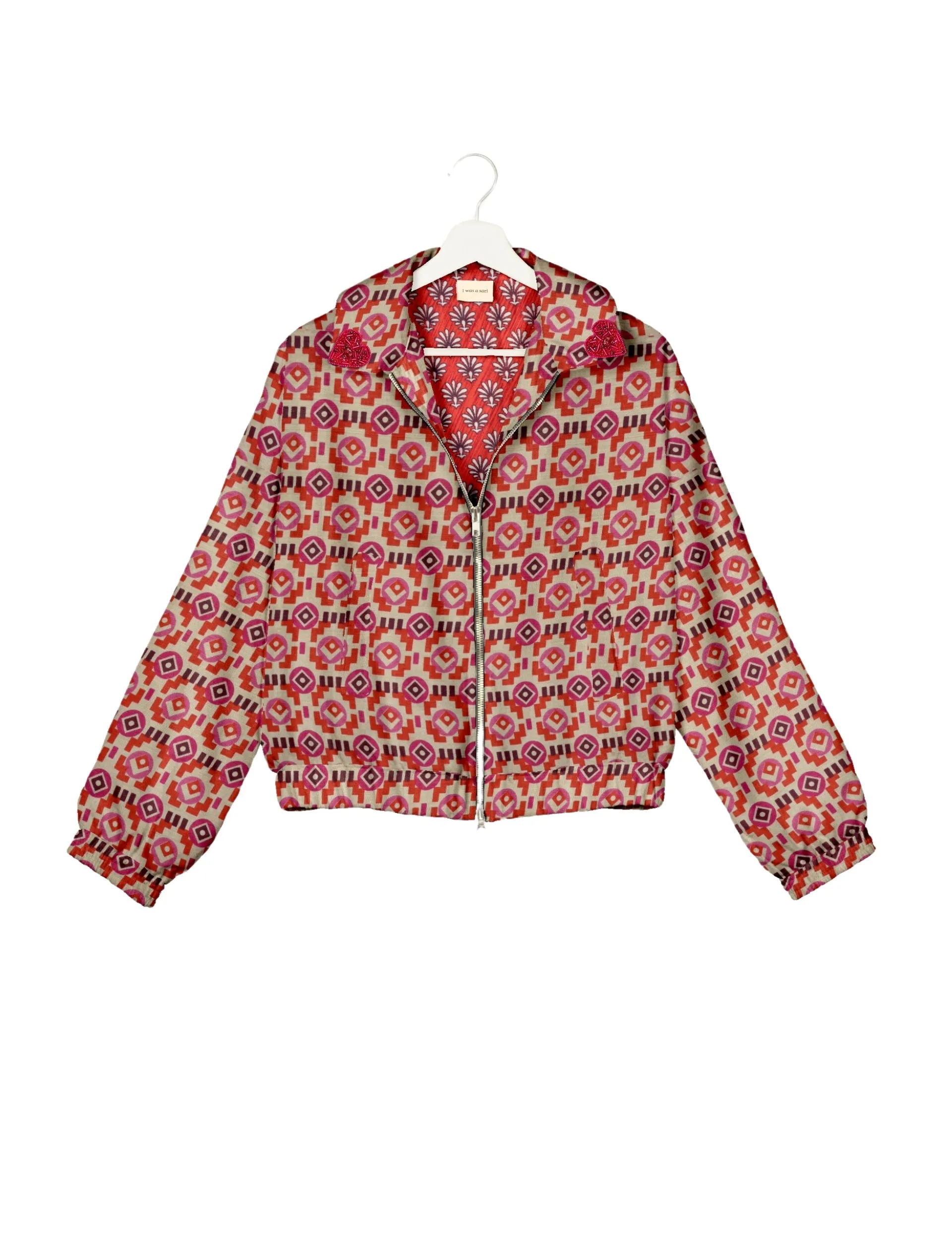PINK HEART BOMBER JACKET