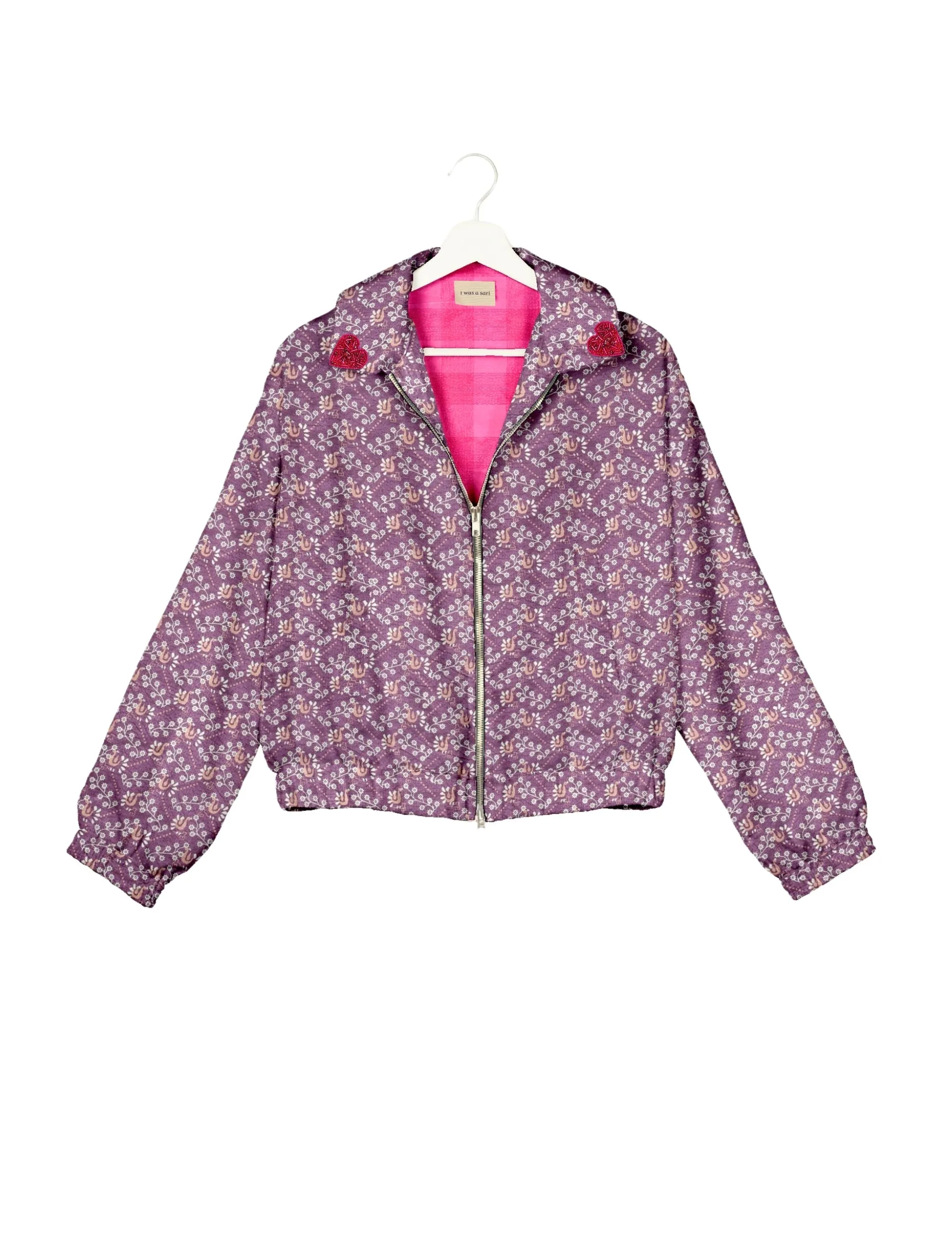 PINK HEART BOMBER JACKET
