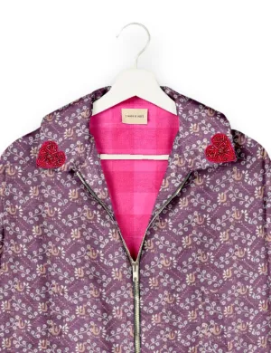 PINK HEART BOMBER JACKET