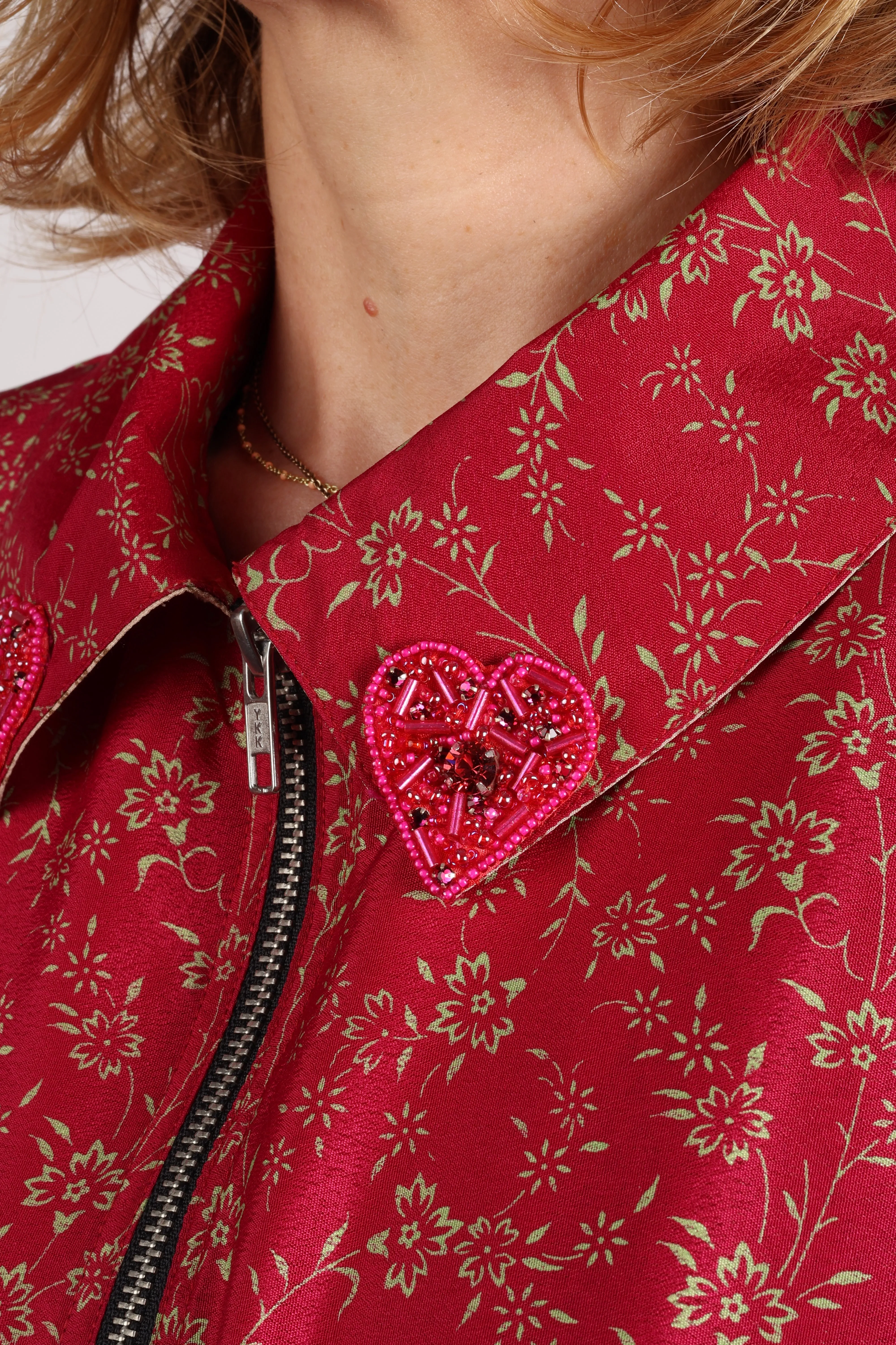 PINK HEART BOMBER JACKET