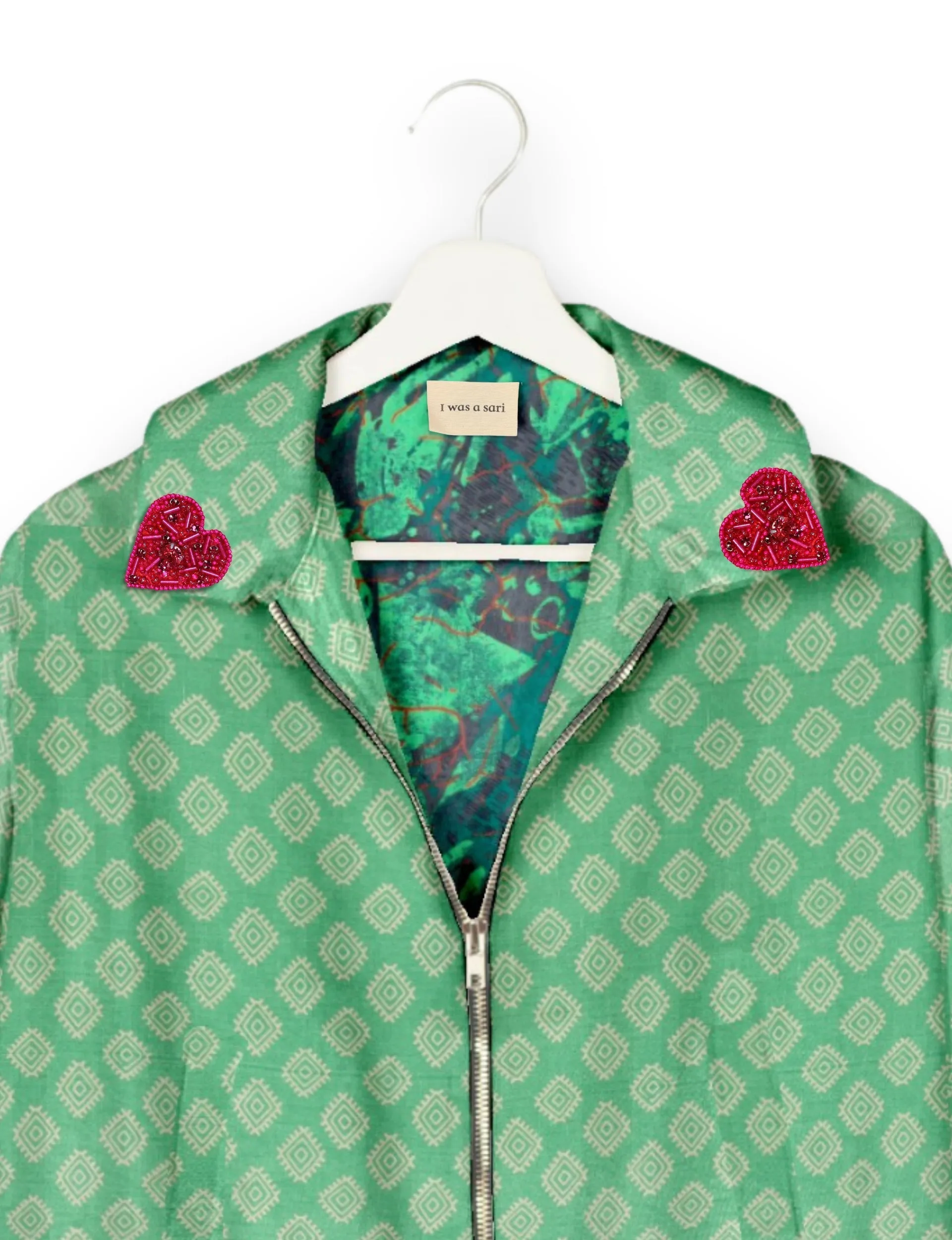PINK HEART BOMBER JACKET