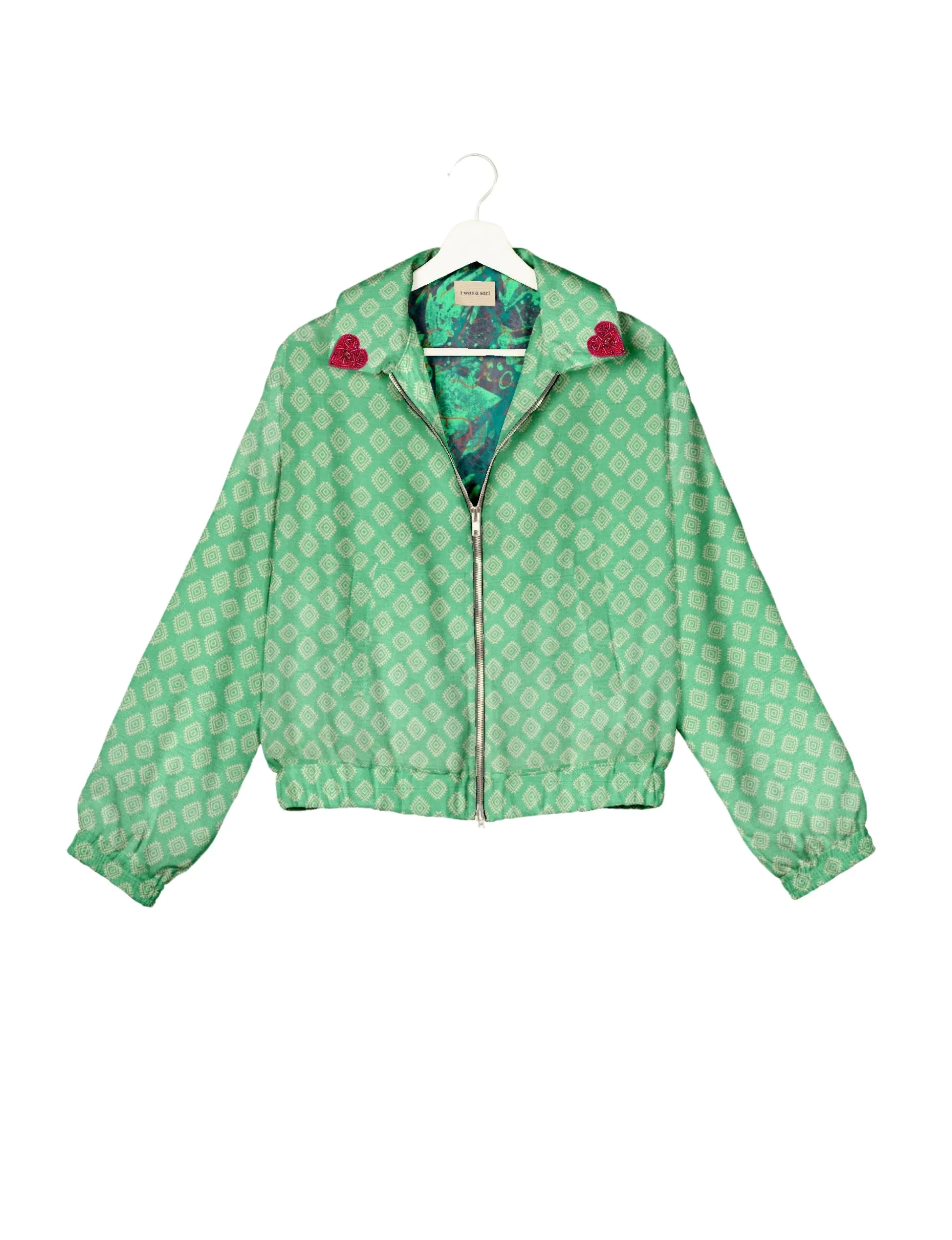 PINK HEART BOMBER JACKET