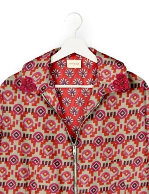 PINK HEART BOMBER JACKET