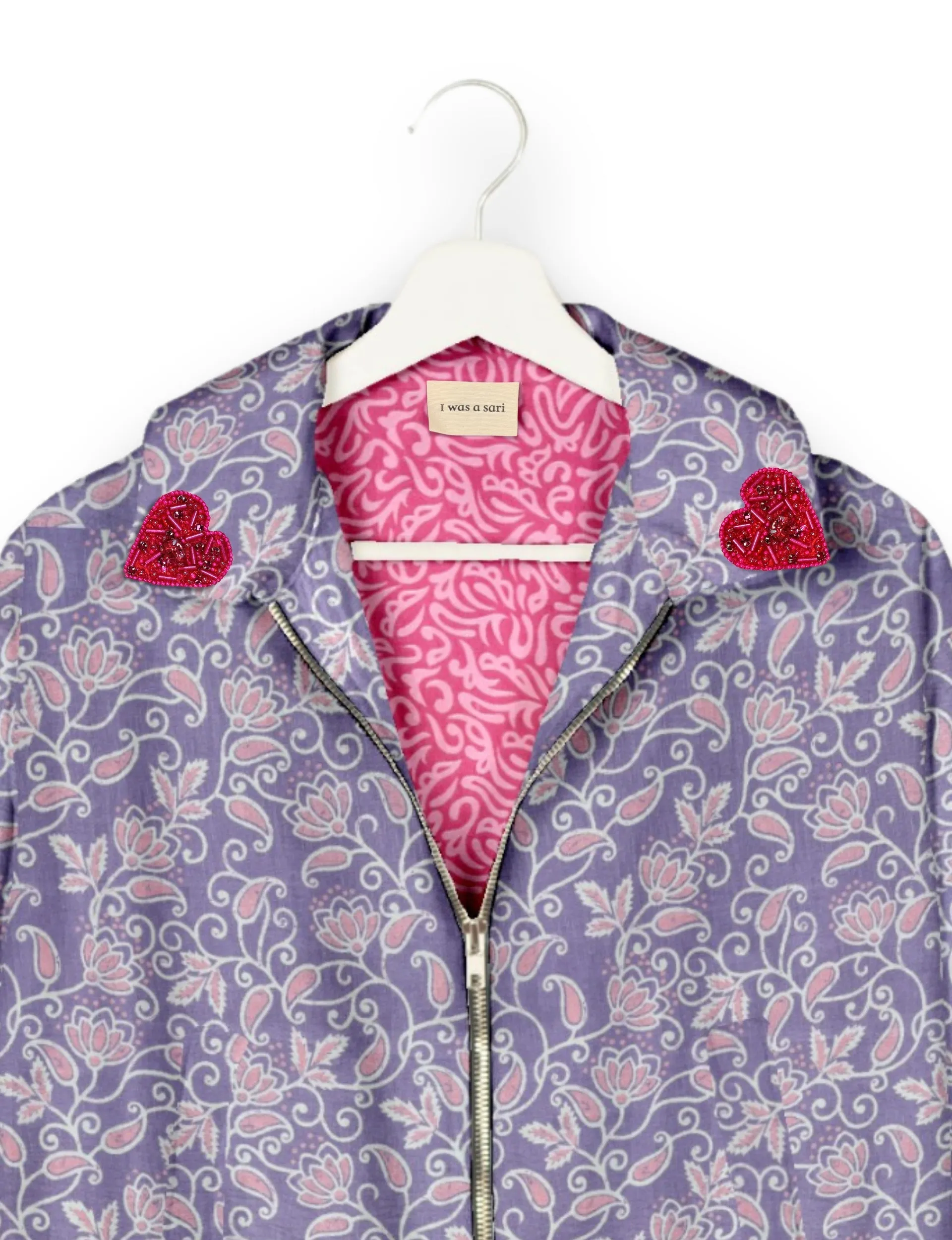 PINK HEART BOMBER JACKET