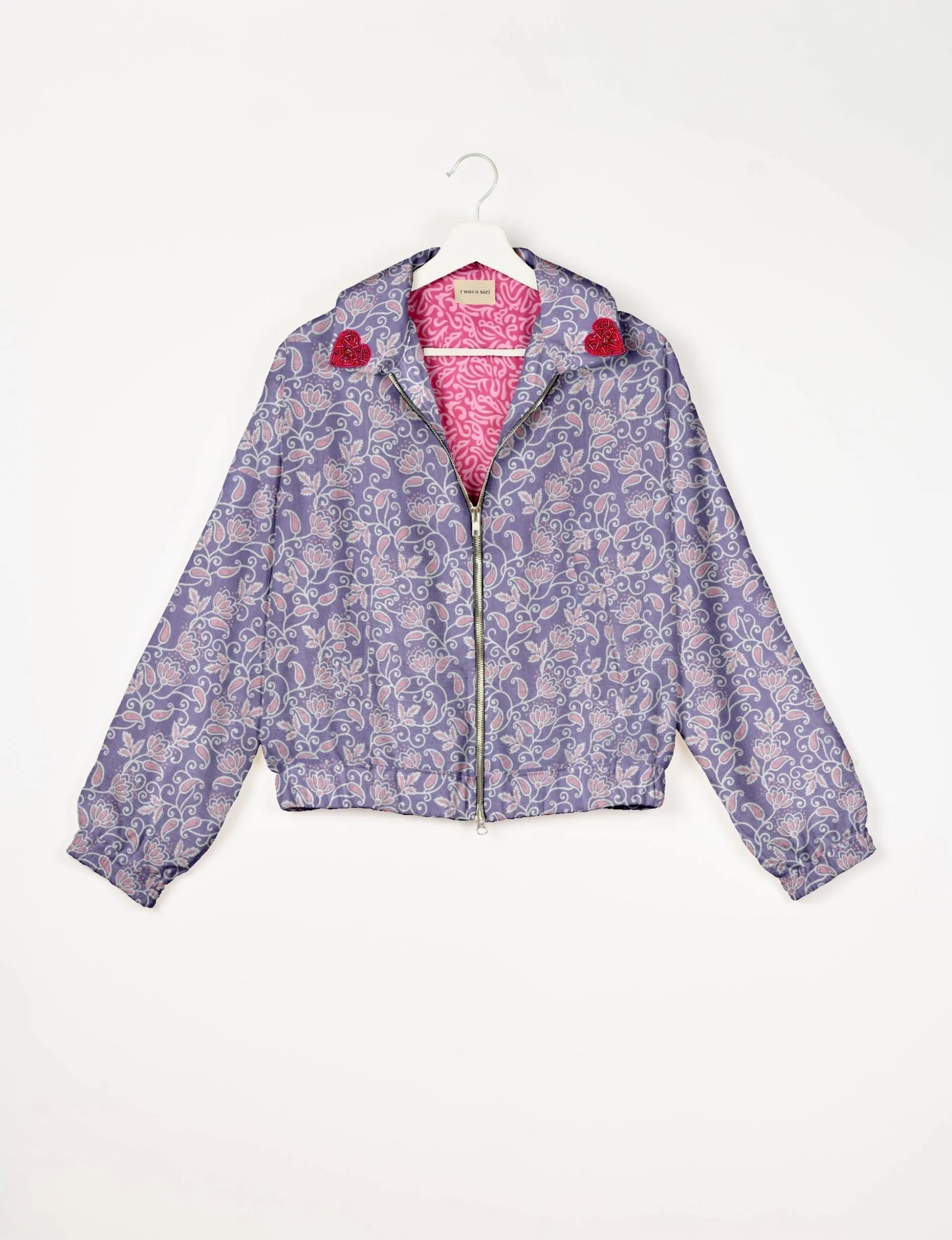 PINK HEART BOMBER JACKET