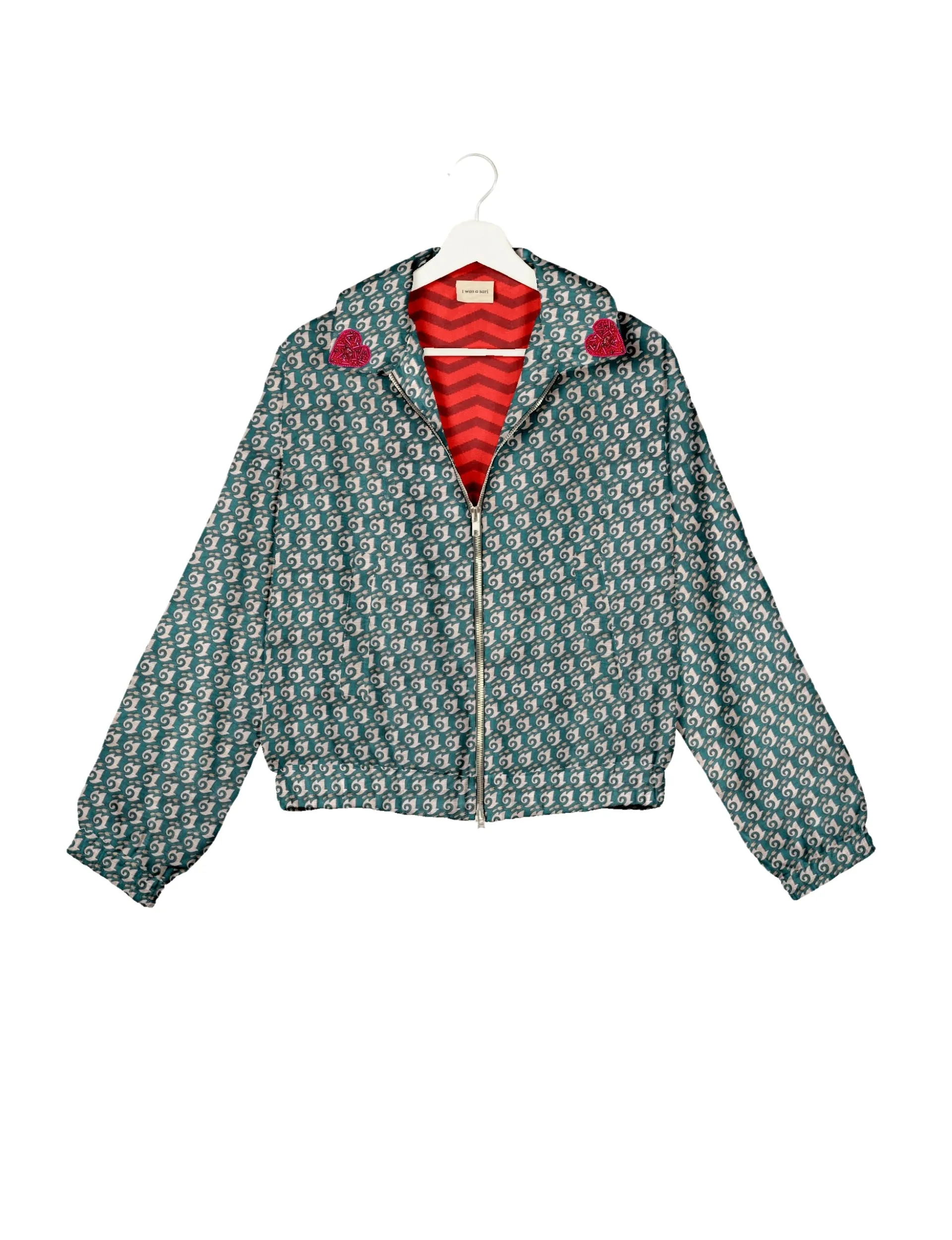 PINK HEART BOMBER JACKET