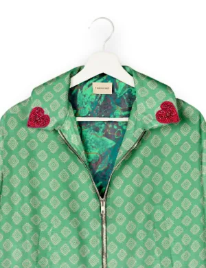 PINK HEART BOMBER JACKET