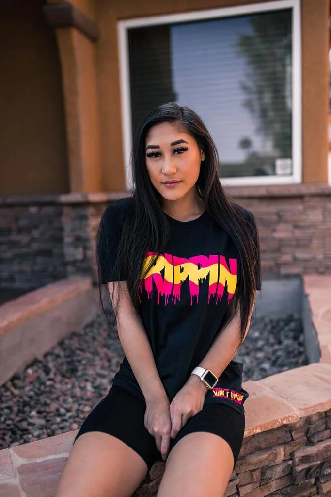 Pink Lemonade Drippin | Black Tee