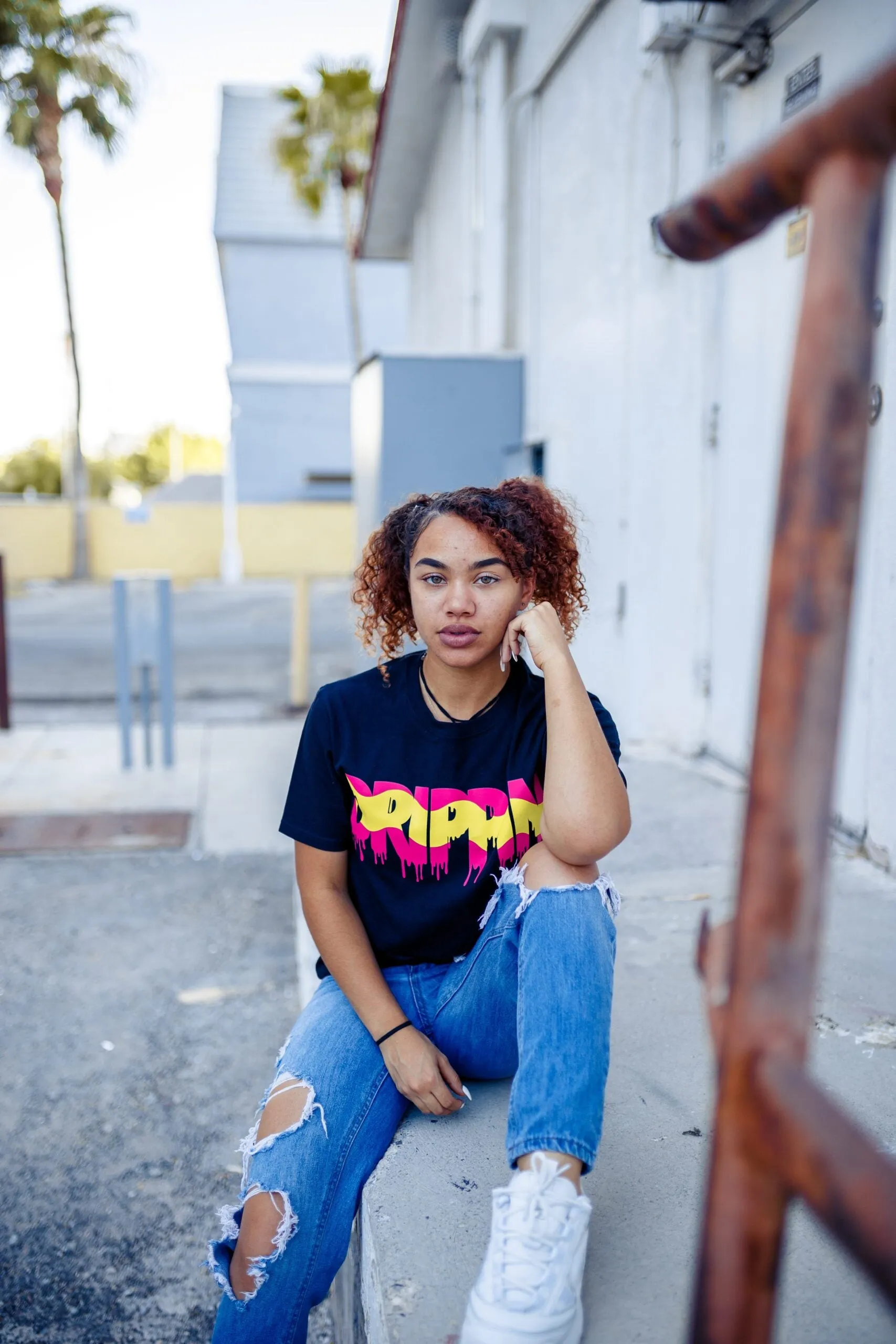 Pink Lemonade Drippin | Black Tee