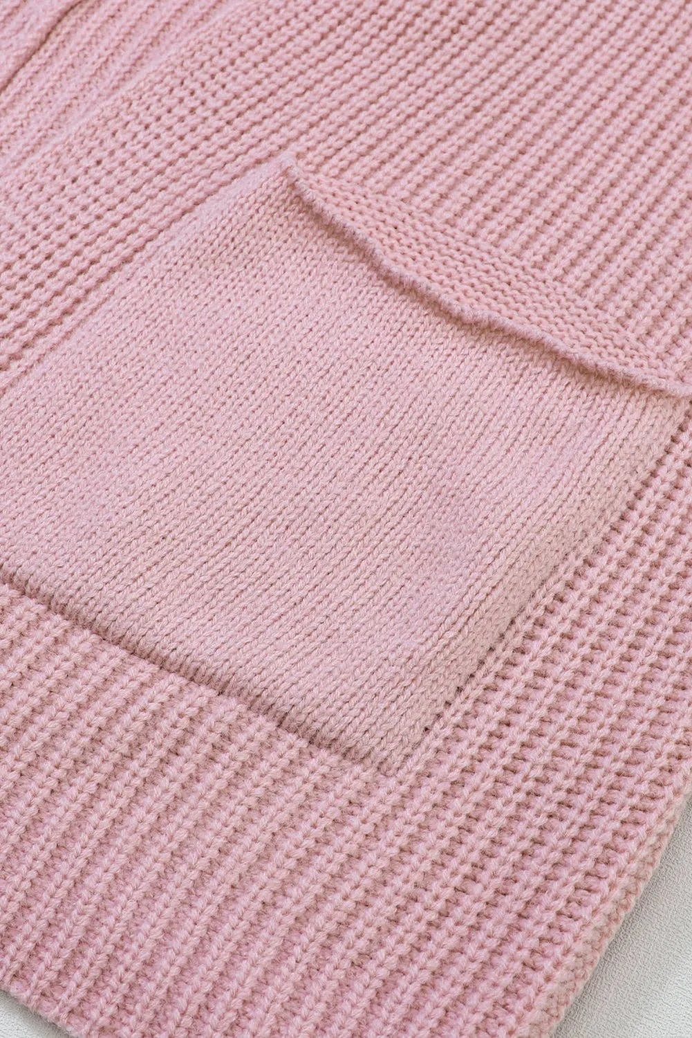 Pink Oversized Fold Over Sleeve Sweater Cardigan: Pink 65�rylic 35%Polyester