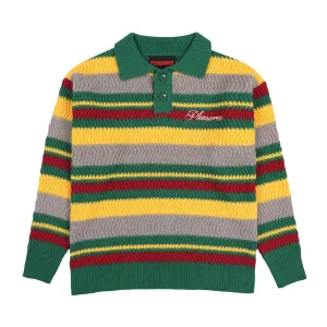 Pleasures Men Cooper Polo Sweater Green